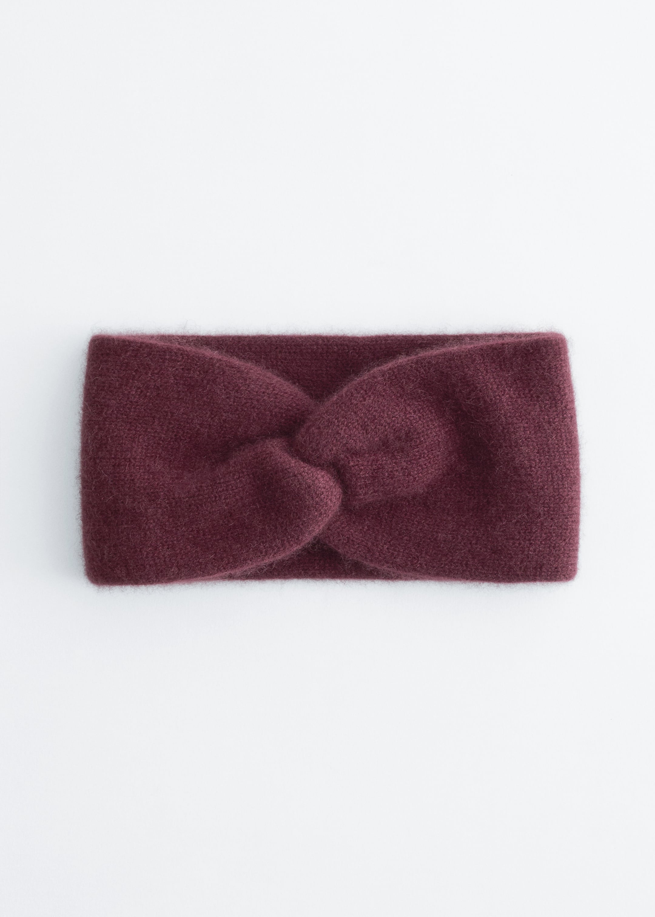 Grösseres Bild ansehen: Kaschmir-Stirnband mit Twist-Detail vorne - Weinrot - DAMEN | H&M CH 1