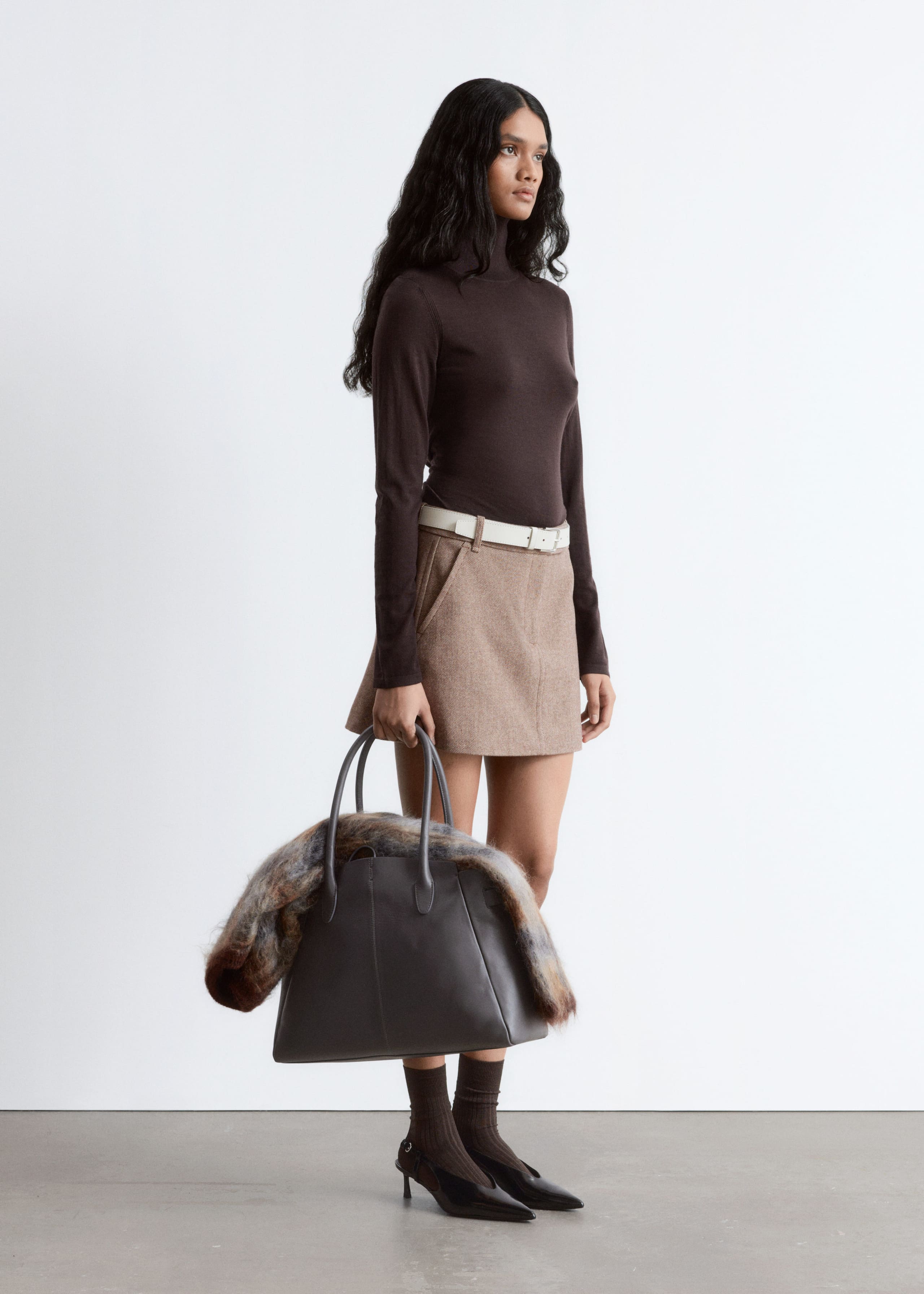 Image of Rollkragenpullover aus fein gestrickter Wolle