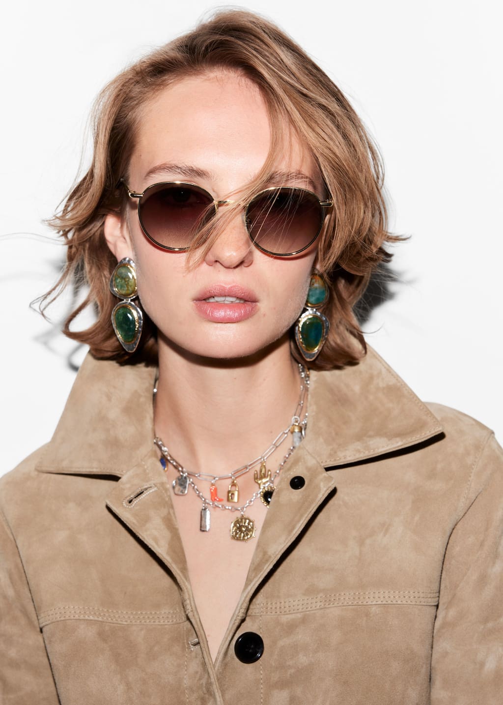 Image of Gafas de sol con montura ovalada fina