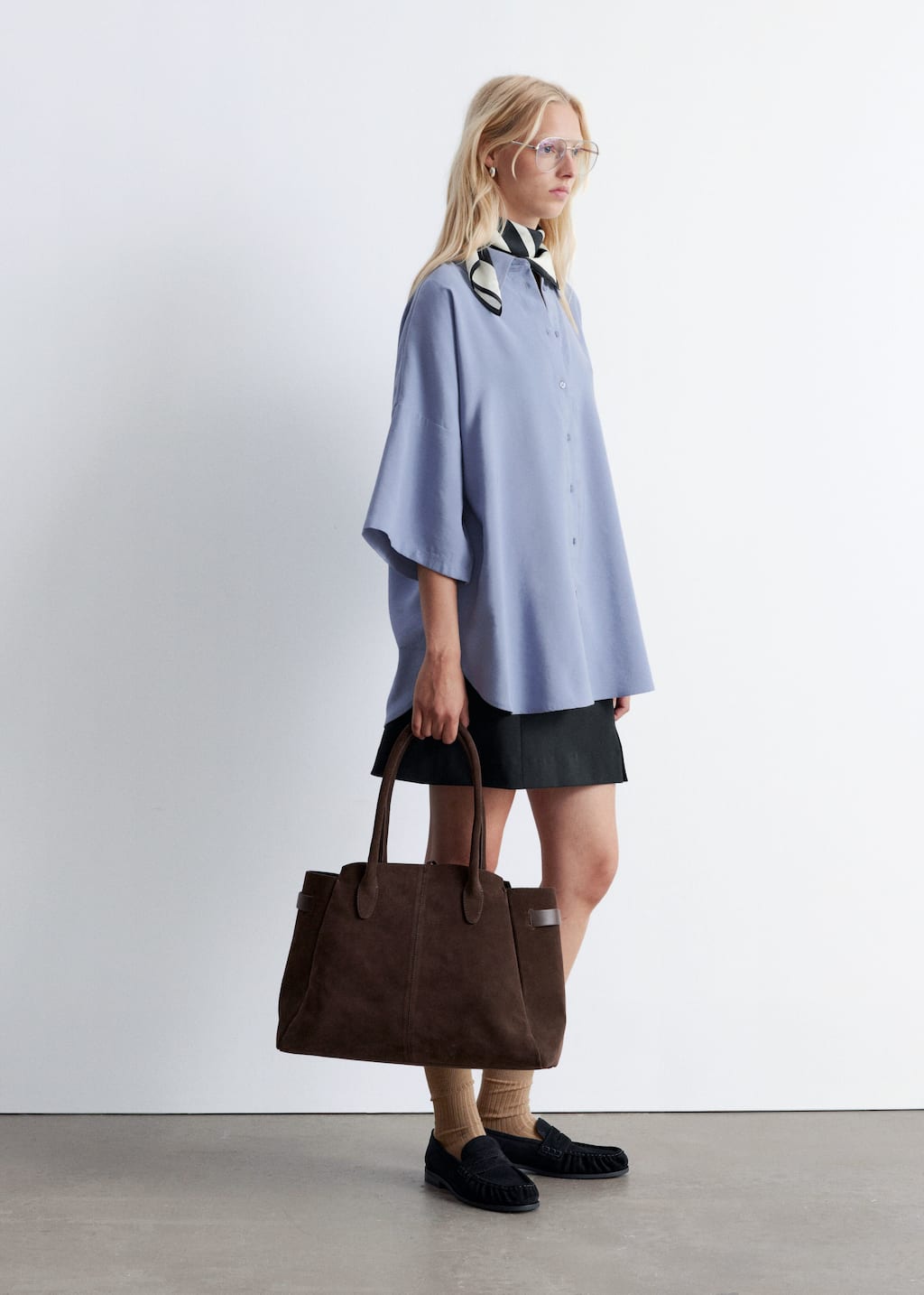 Image of Oversized Quarter-Sleeve Shirt