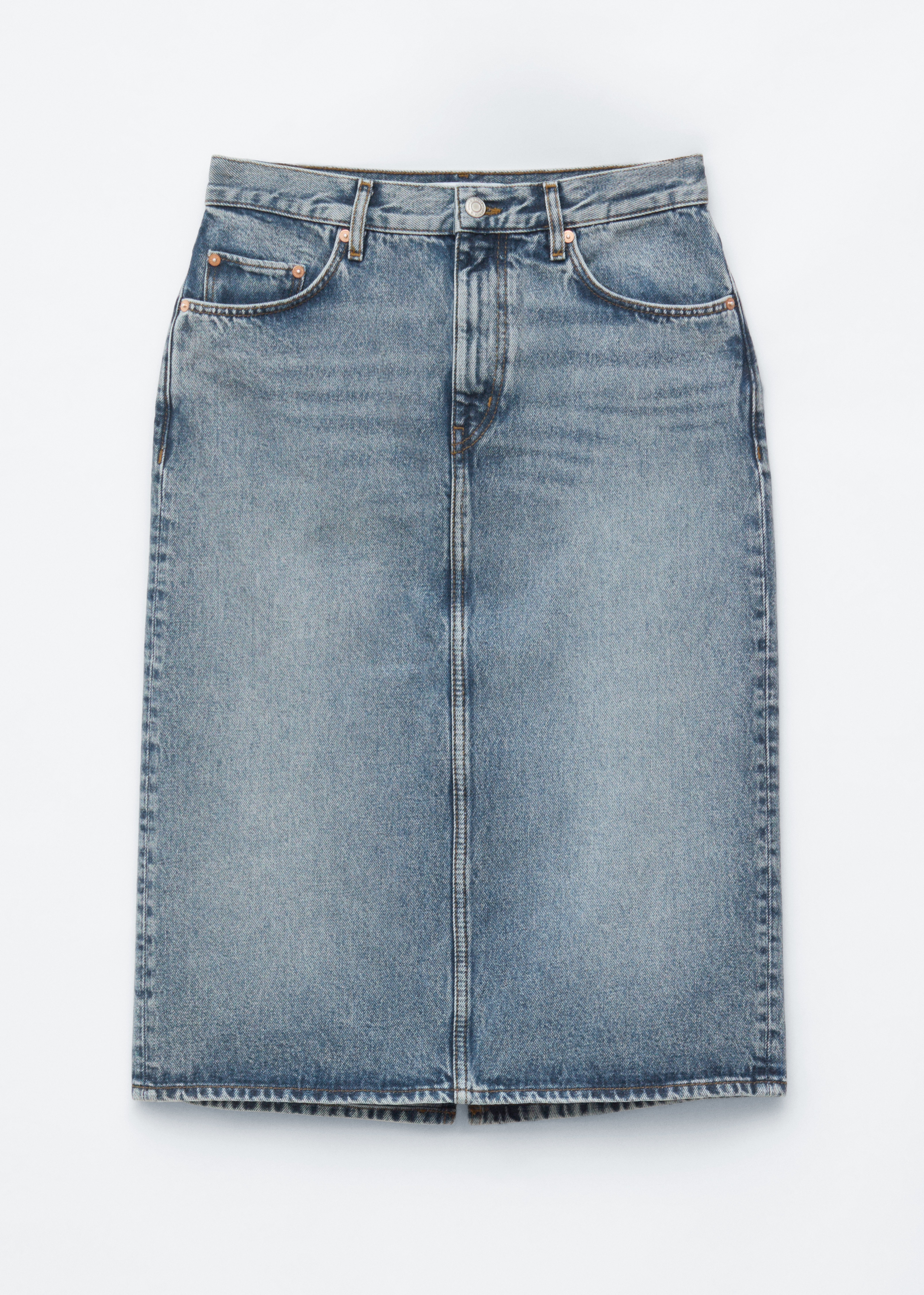 Denim midirok - Dusty Blue