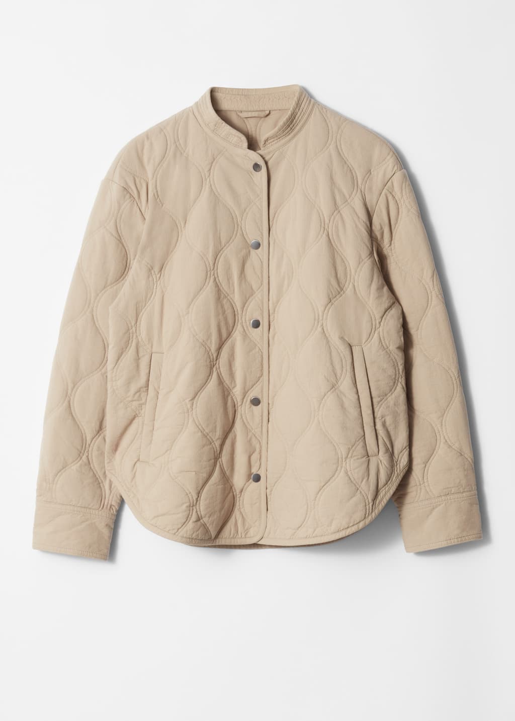 Image of Quilted Stand-Collar Jacket