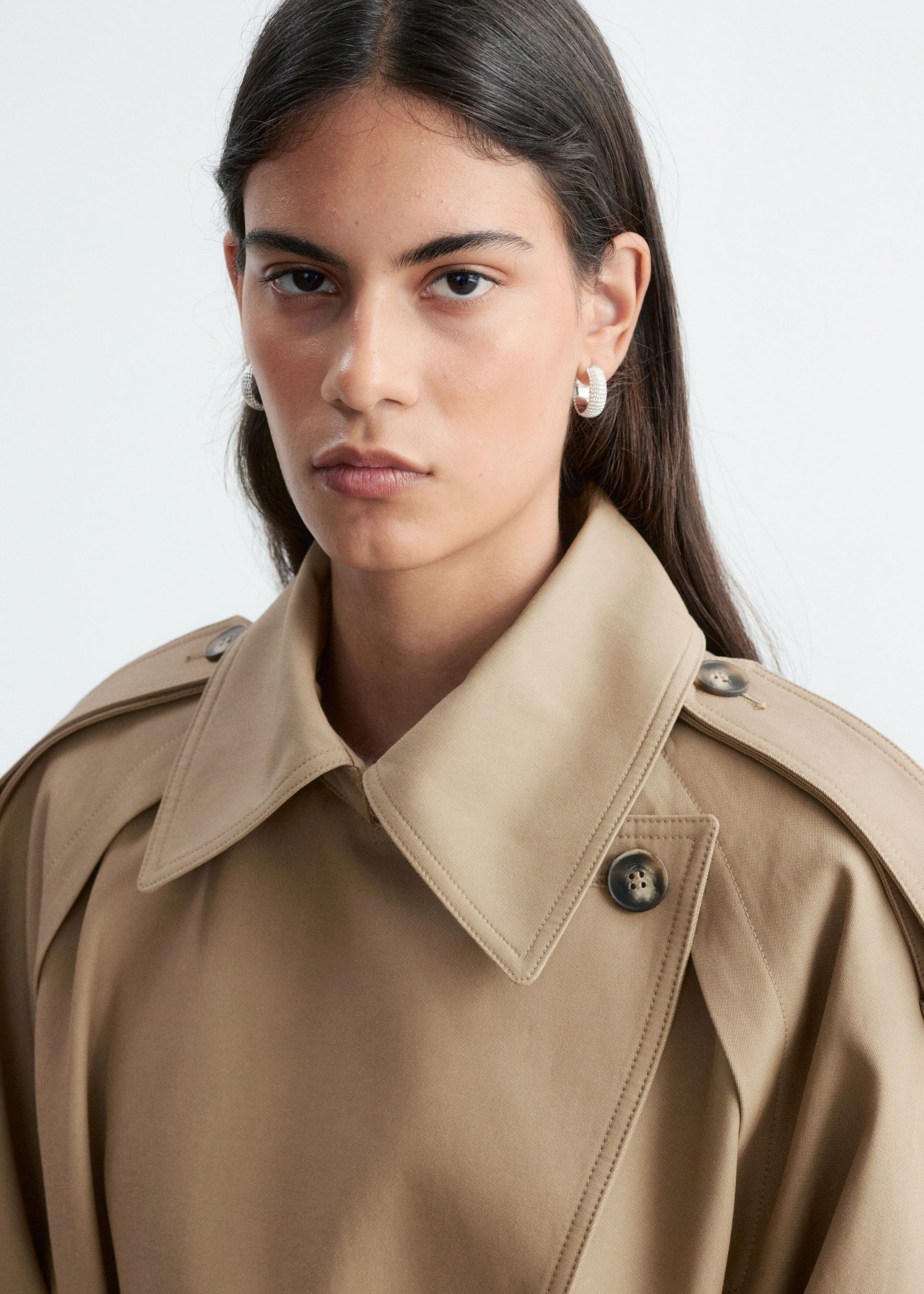Relaxed Trench Coat - Beige - Lookbook
