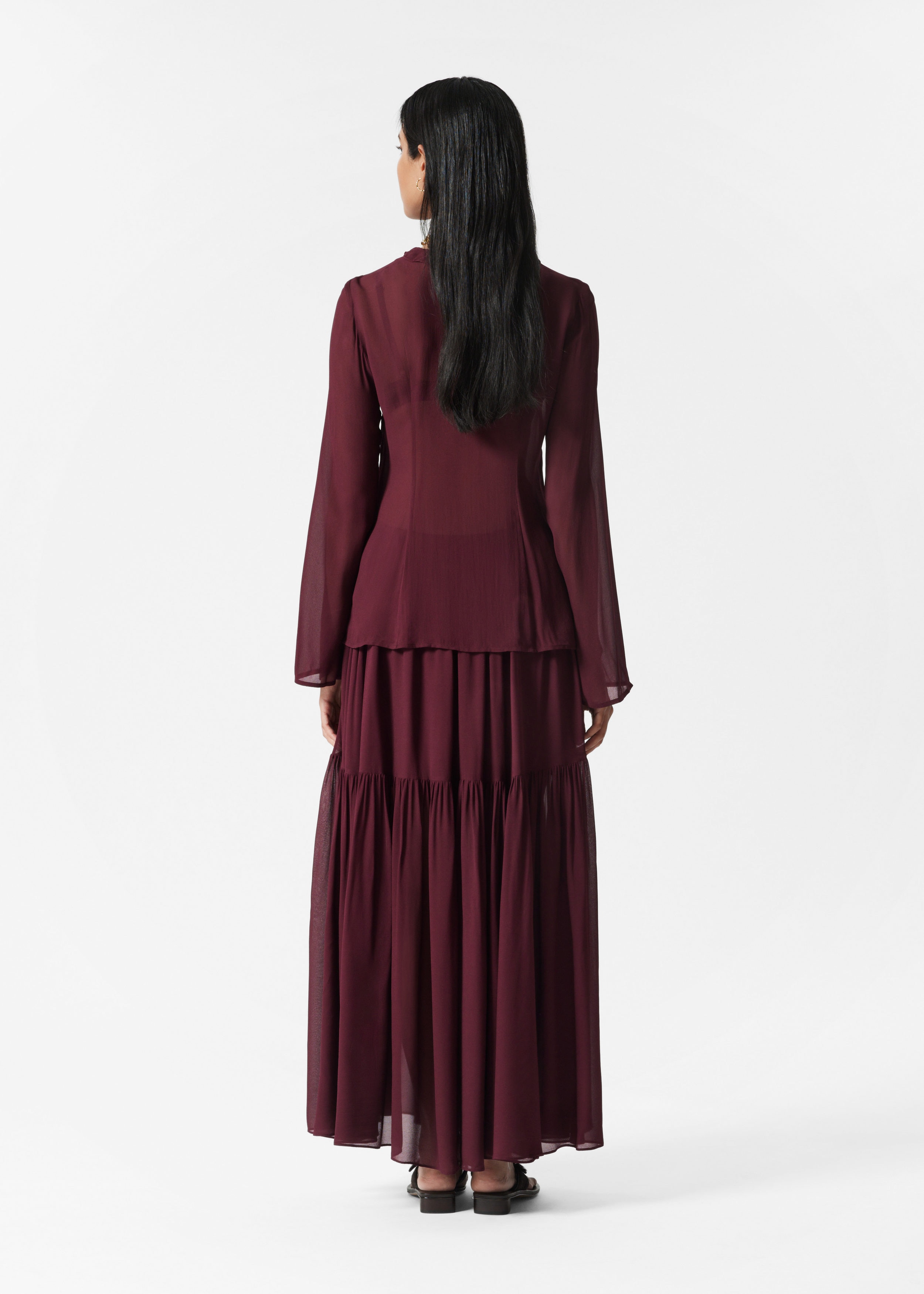 Image of Blusa con volantes y escote en pico