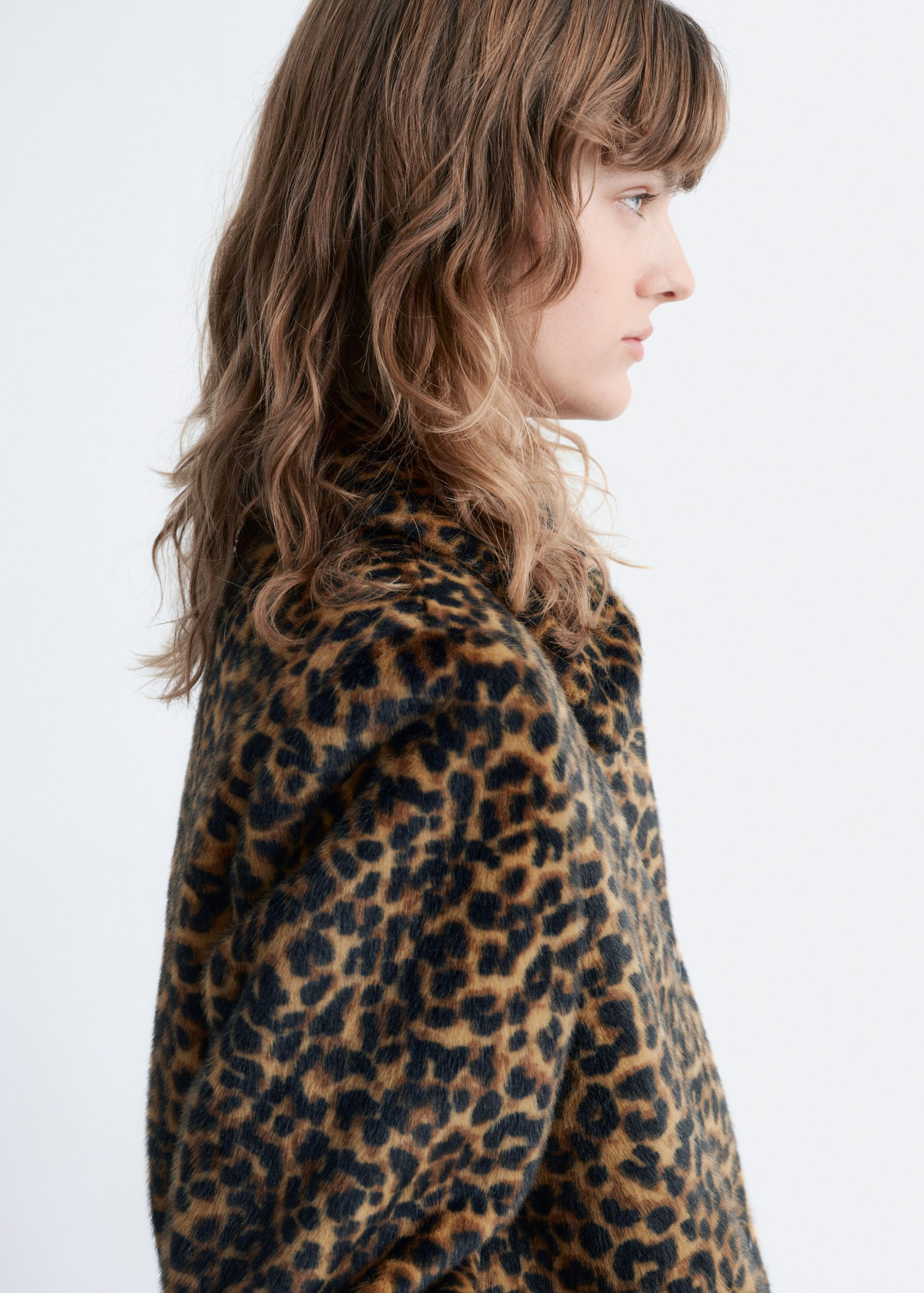 Image of Faux Fur Leopard Coat