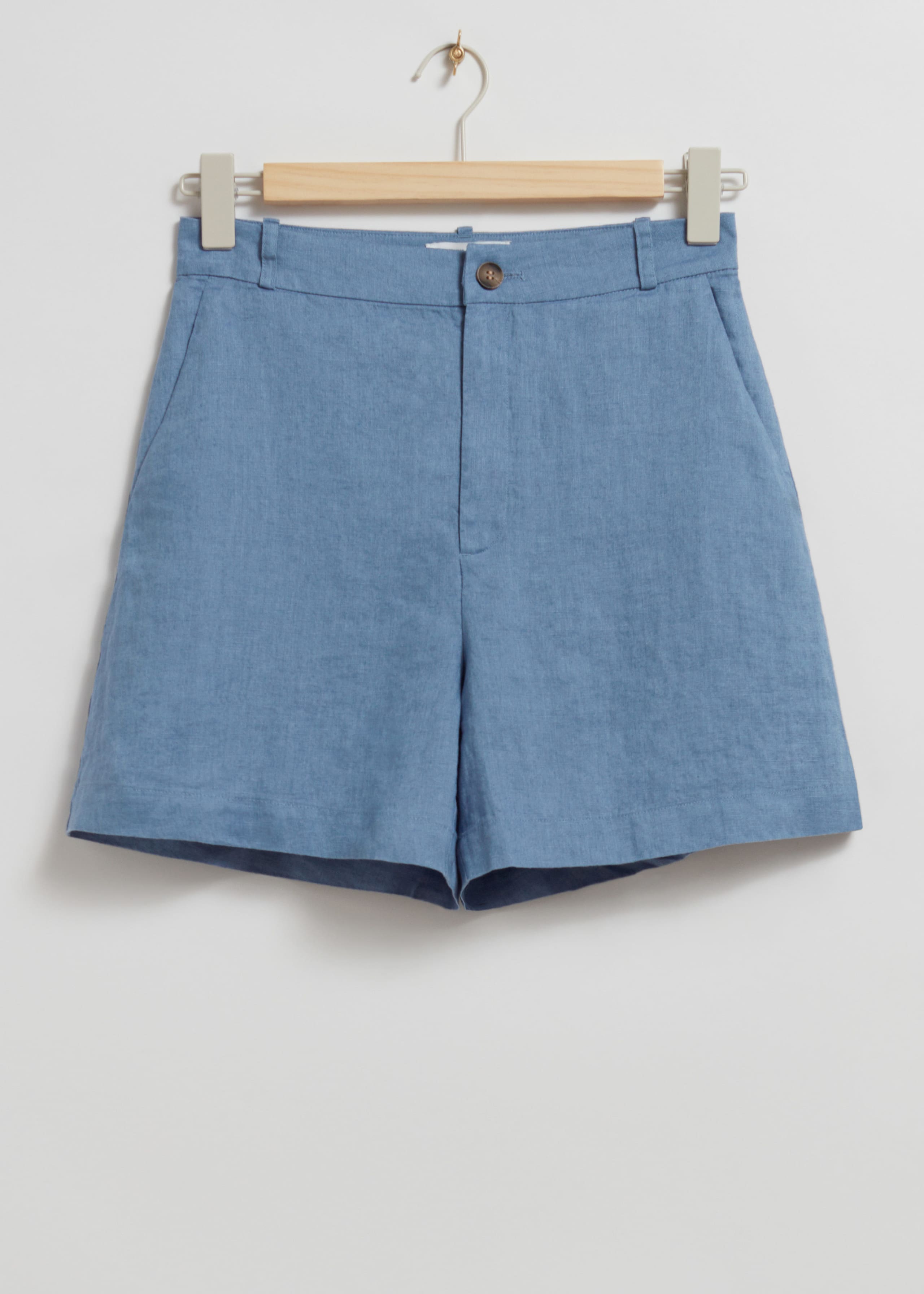 LinenShorts - Dusty Blue - Bodegón
