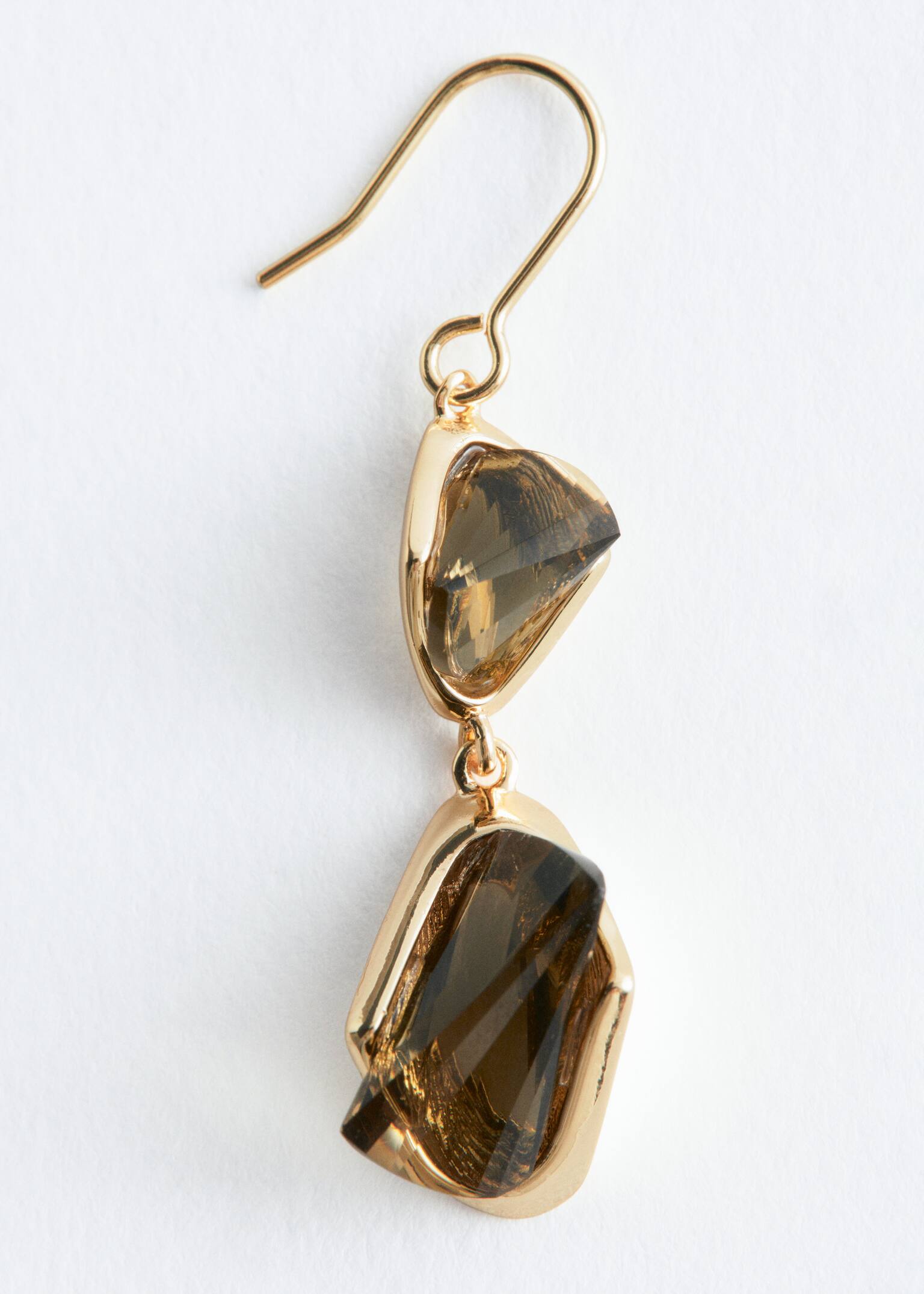 Crystal Pendant Earrings - Gold/Green - 2
