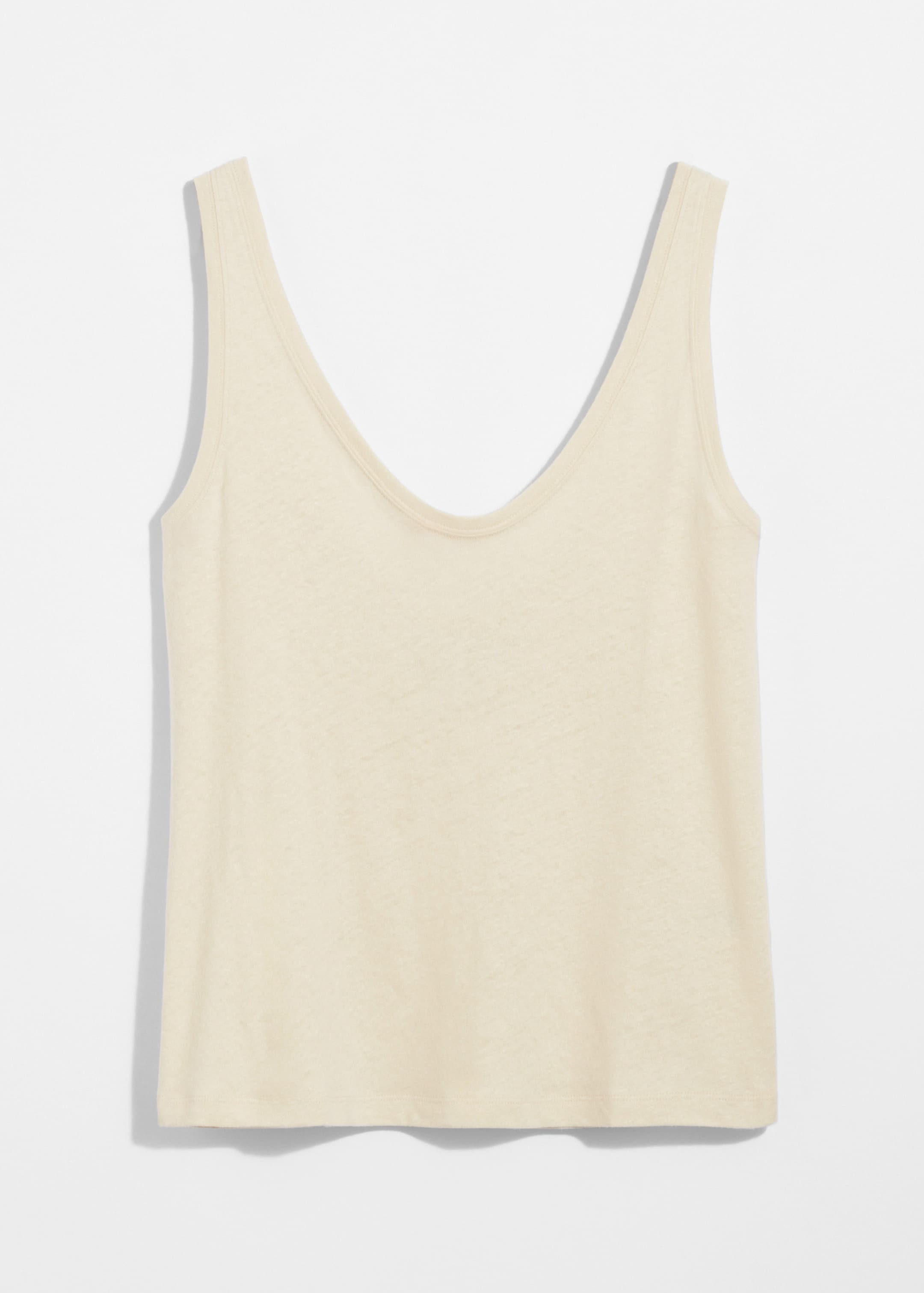 הצגת תמונה גדולה יותר: Linen-Blend Tank Top - בז' - Ladies | H&M IL 1