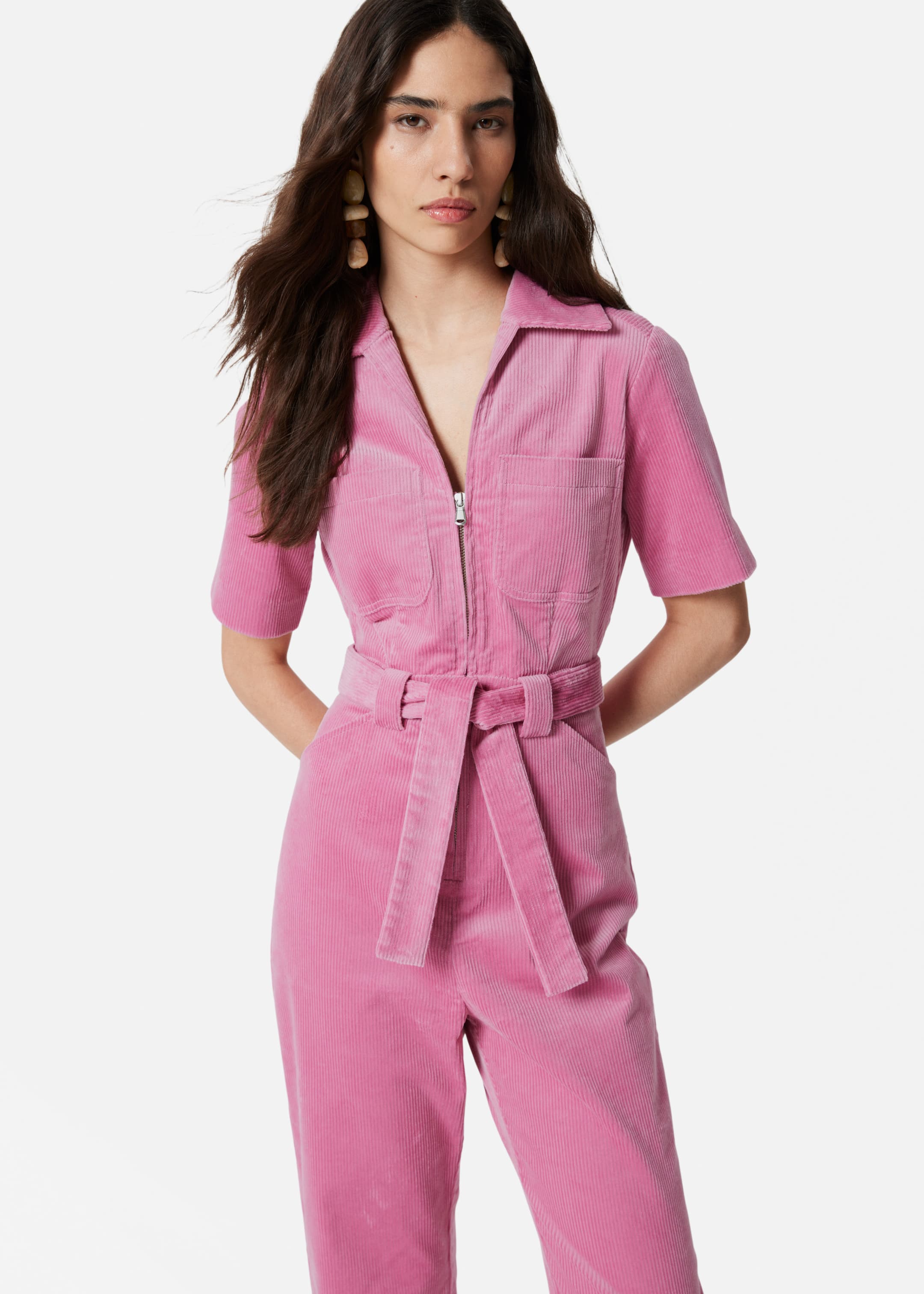 View larger image: Belted Corduroy Jumpsuit - Pink - Ladies | H&M GB 2