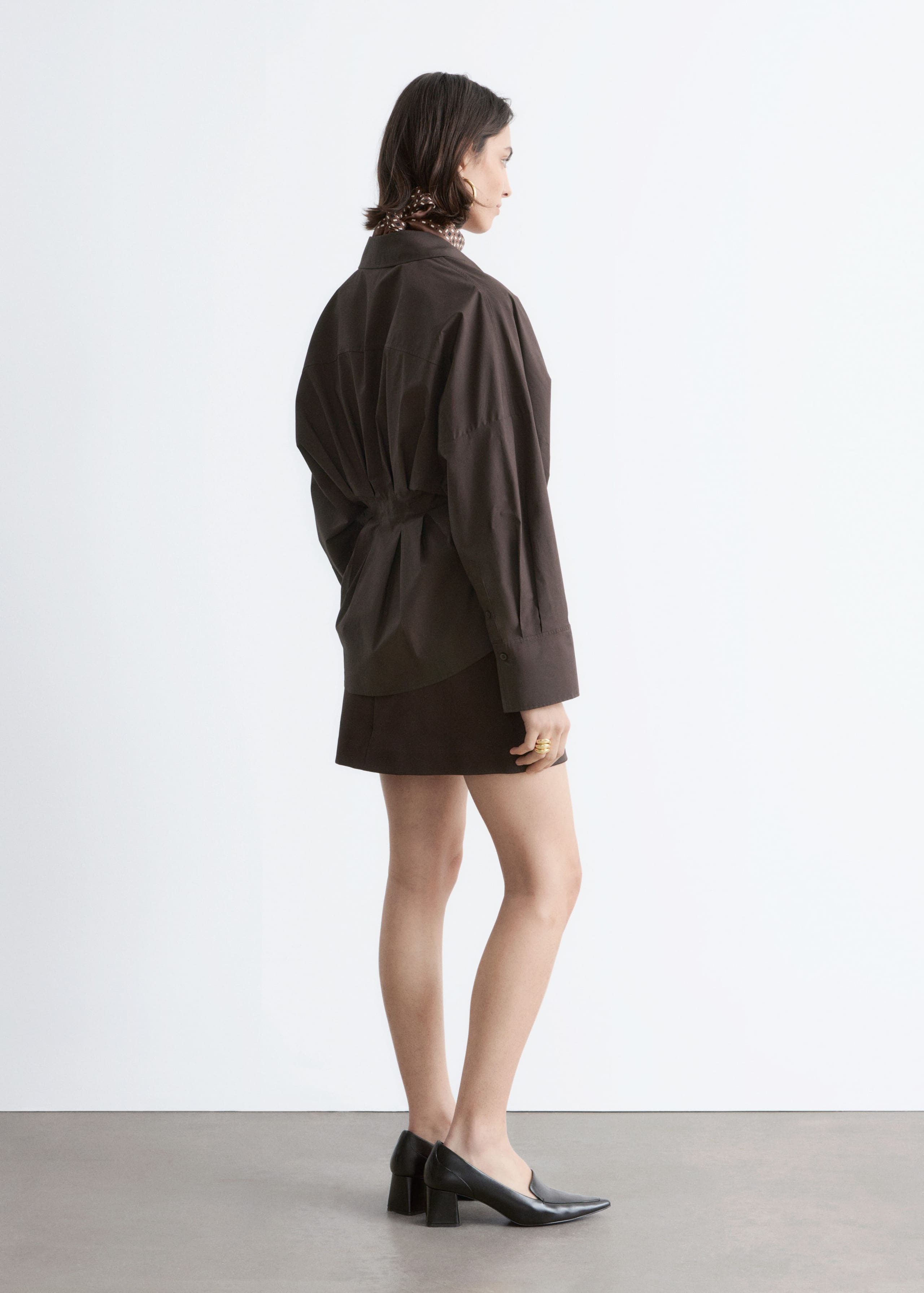 Fitted-Waist Cotton Shirt - White - Lookbook