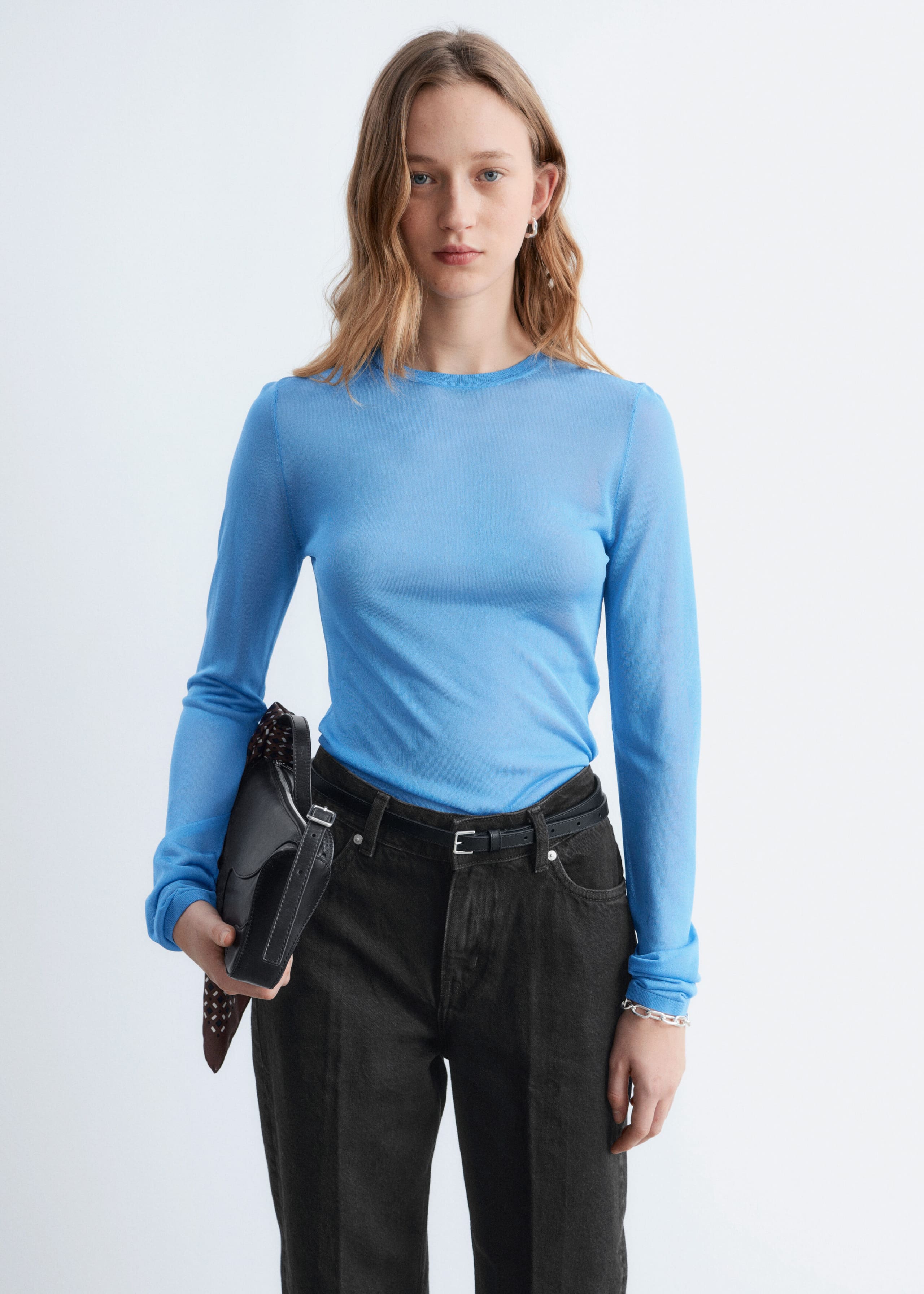 Image of Przezroczysty top z cienkiej dzianiny