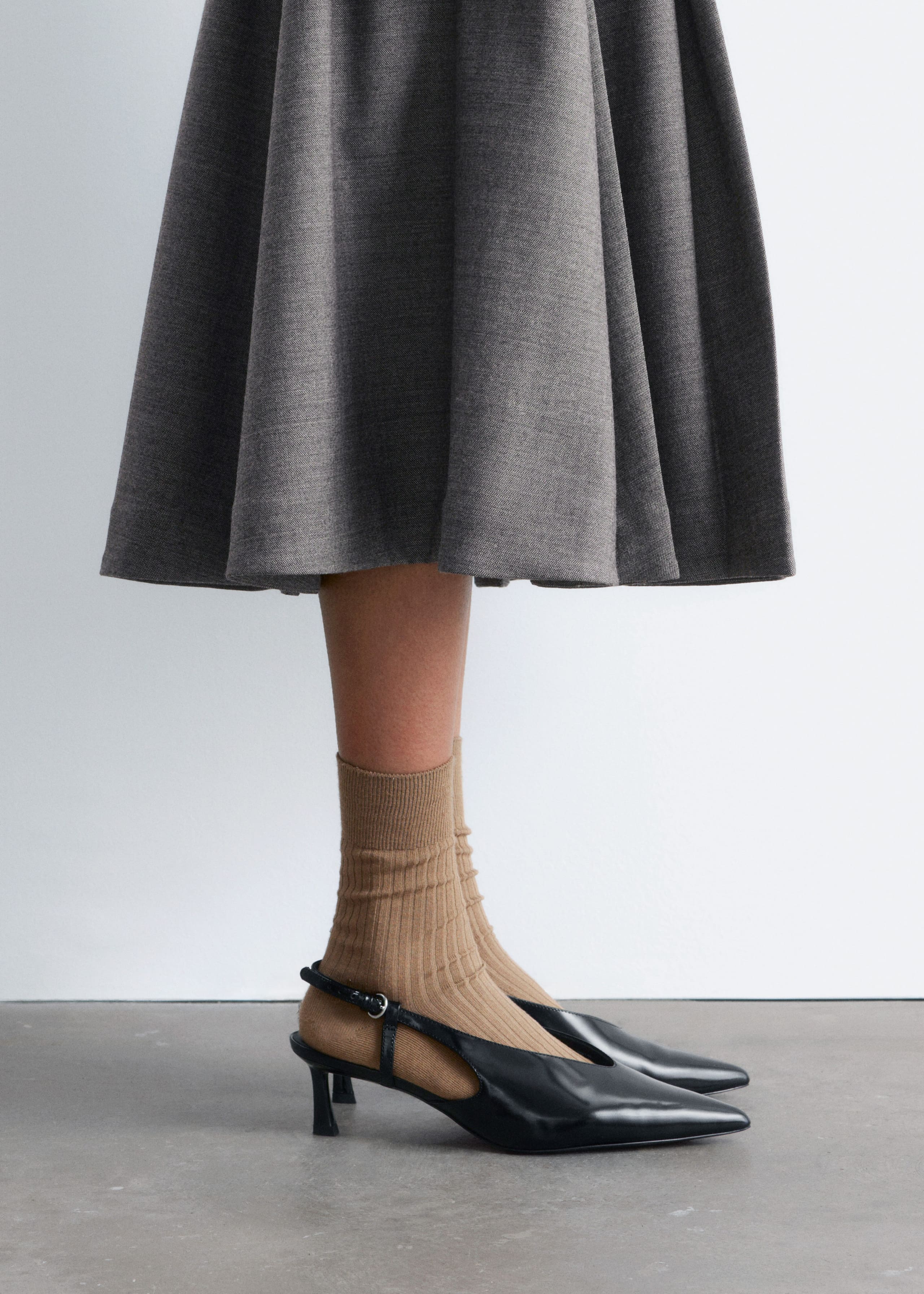 Image of Classic Leather Slingback Pumps