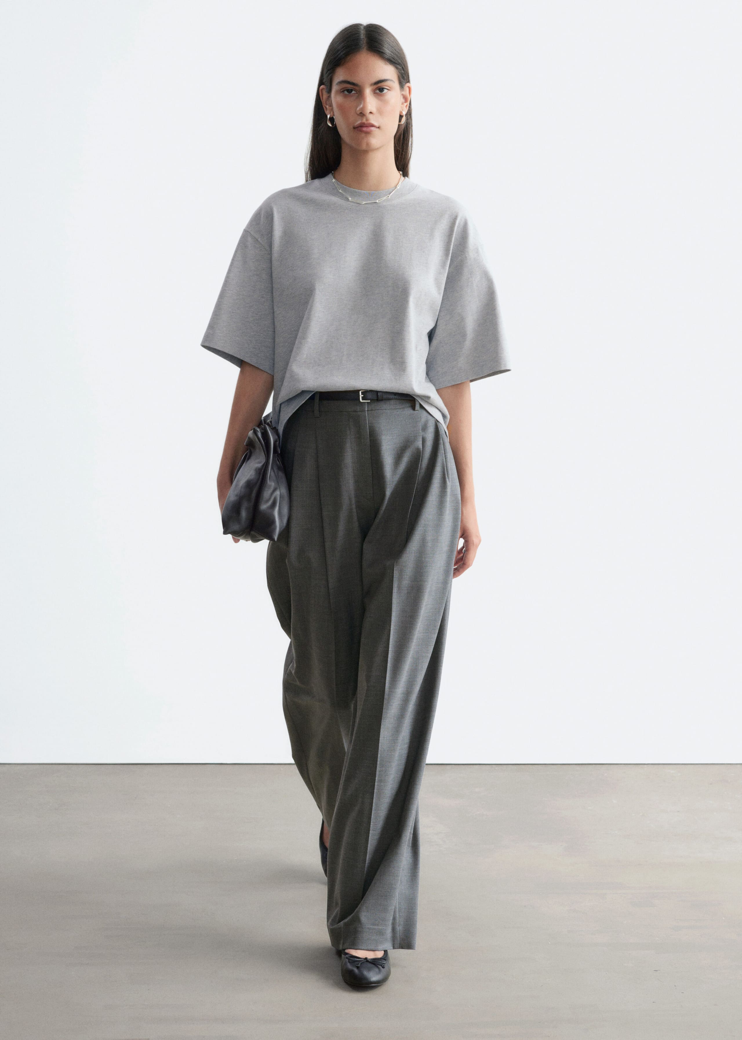 Pantaloni sartoriali in lana - Grigio - Lookbook