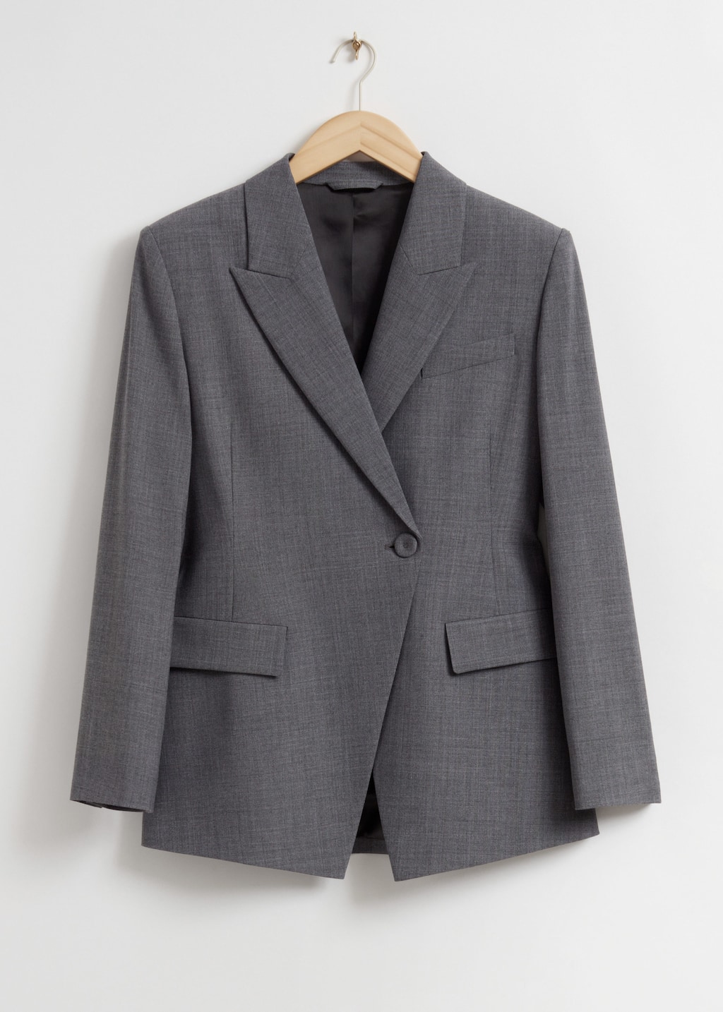 Double-BreastedAyssemetricBlazer - Dark Grey - Bodegón