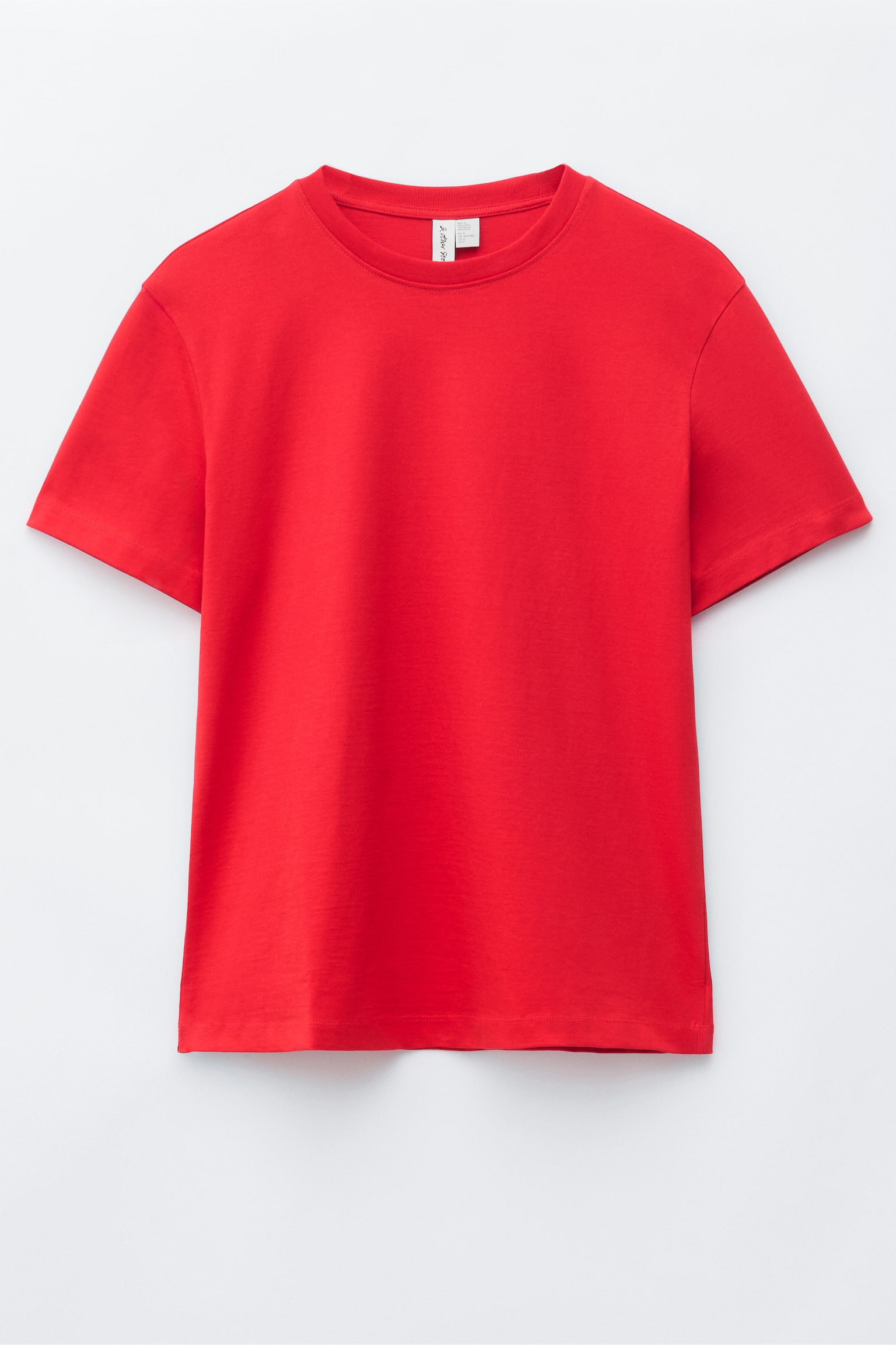 Tricou din bumbac cu guler rotund - Roșu/Alb/Albastru Deschis/Galben/Roz deschis/Maro închis/Bleumarin/Alb Dungi/Negru/Dungi Roz/Maro/Liliac - 2