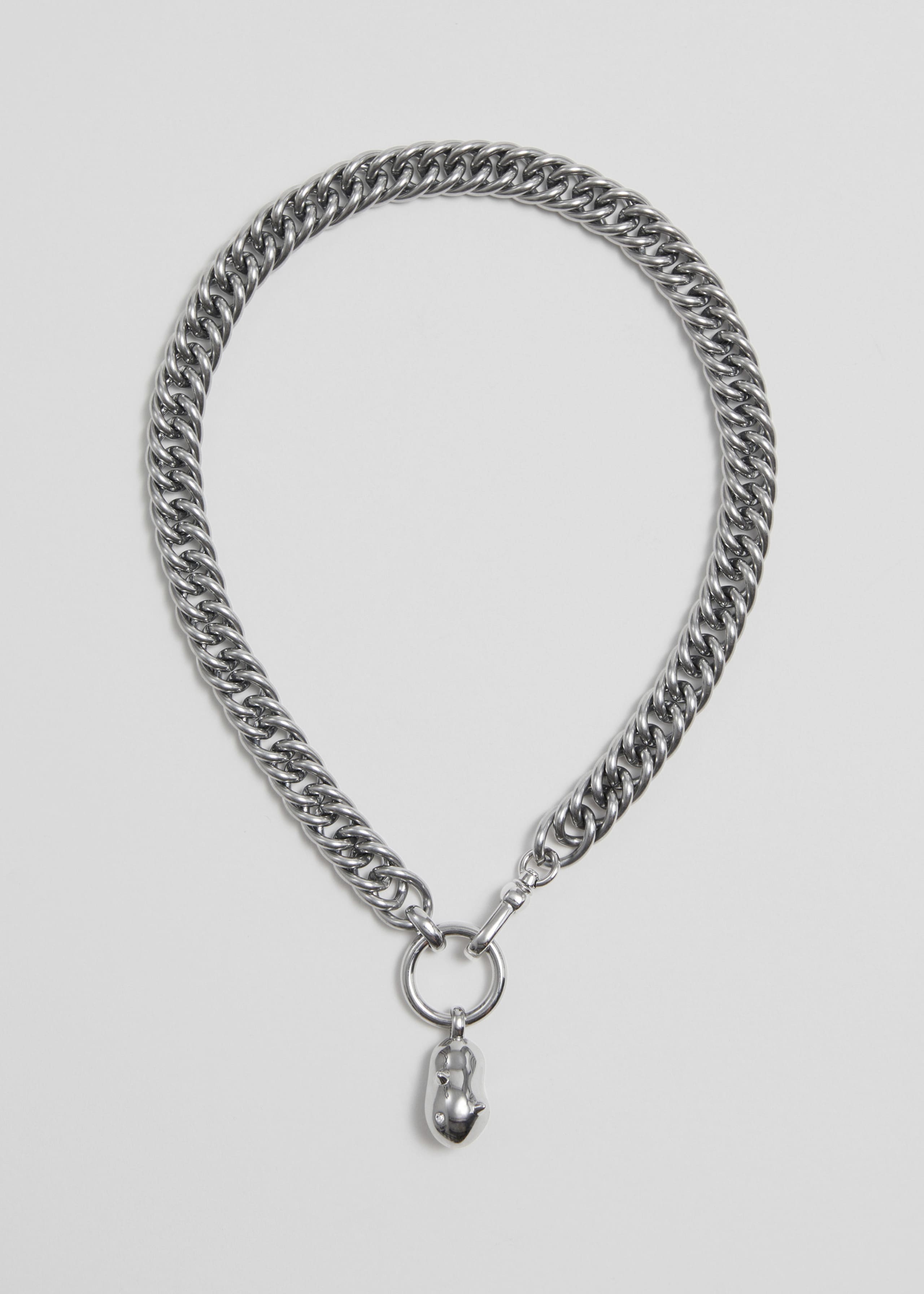 Collar grueso con colgante - Plata - Bodegón
