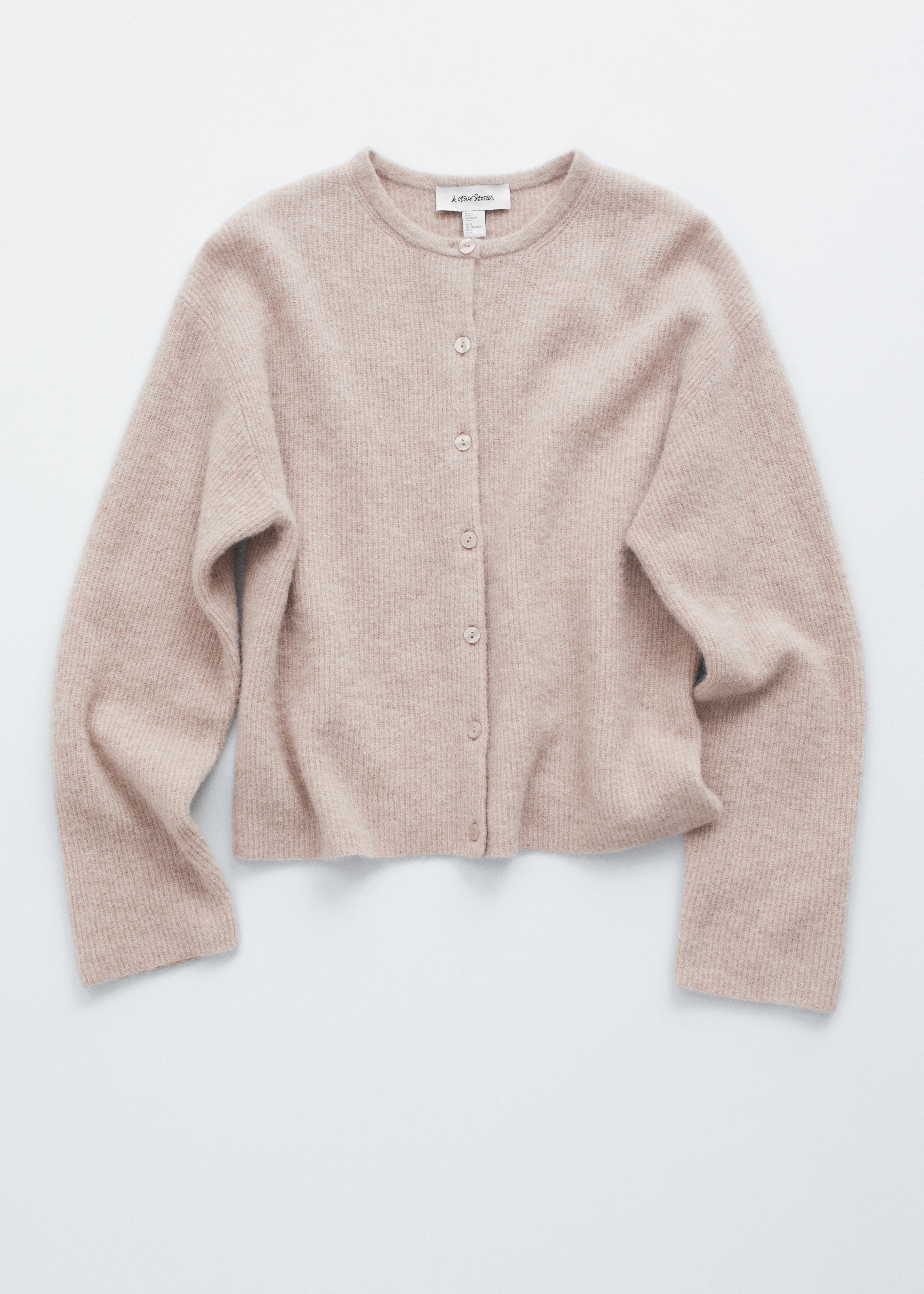 Cardigan en maille d’alpaga mélangé - Taupe/Rose poudré/Brun taupe/Gris/Blanc/Bordeaux chiné