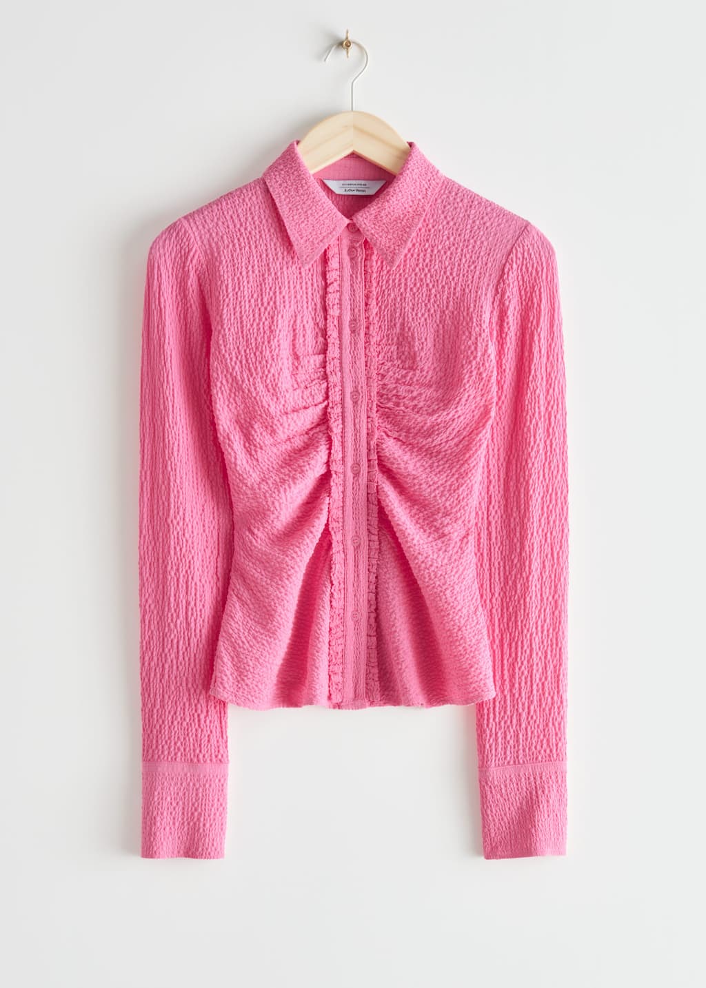 Textured Frill Shirt - Pink - Still Life