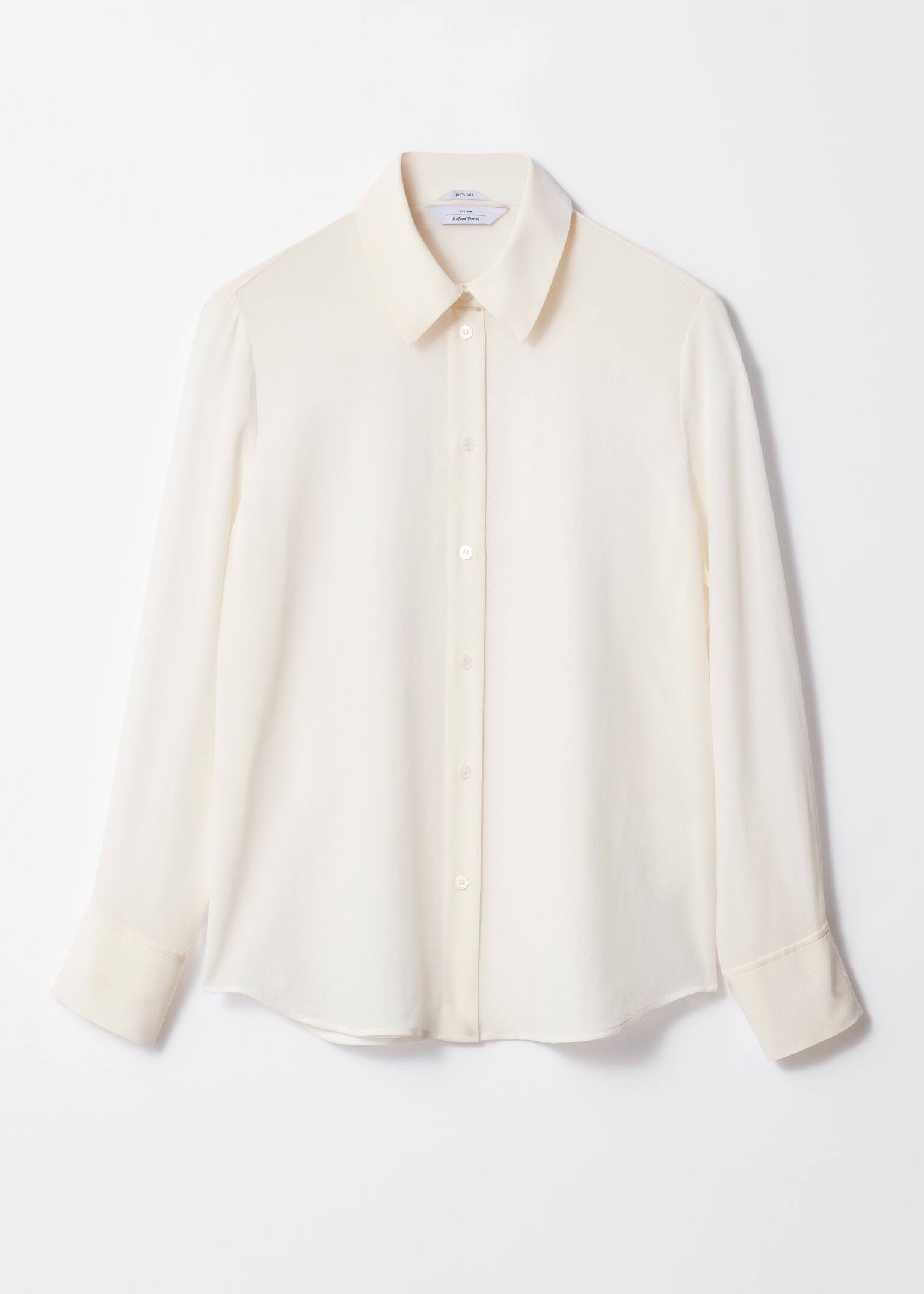 Camisa de seda - Marfil/Marrón caqui/Azul claro/Rojo oscuro/Marrón oscuro/Azul oscuro/Rosa/Verde/Lunares blancos