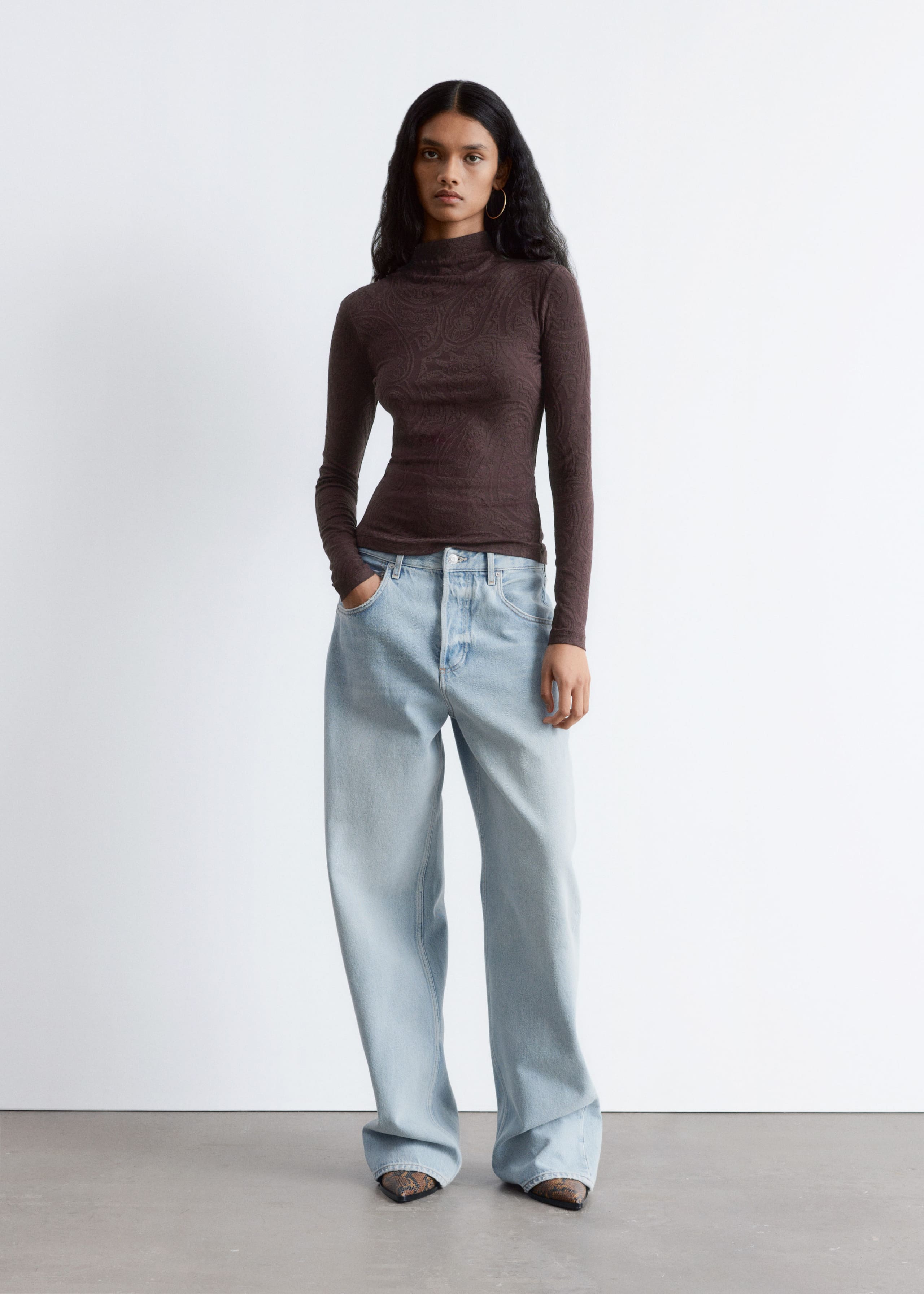 Image of Mock-Neck Top