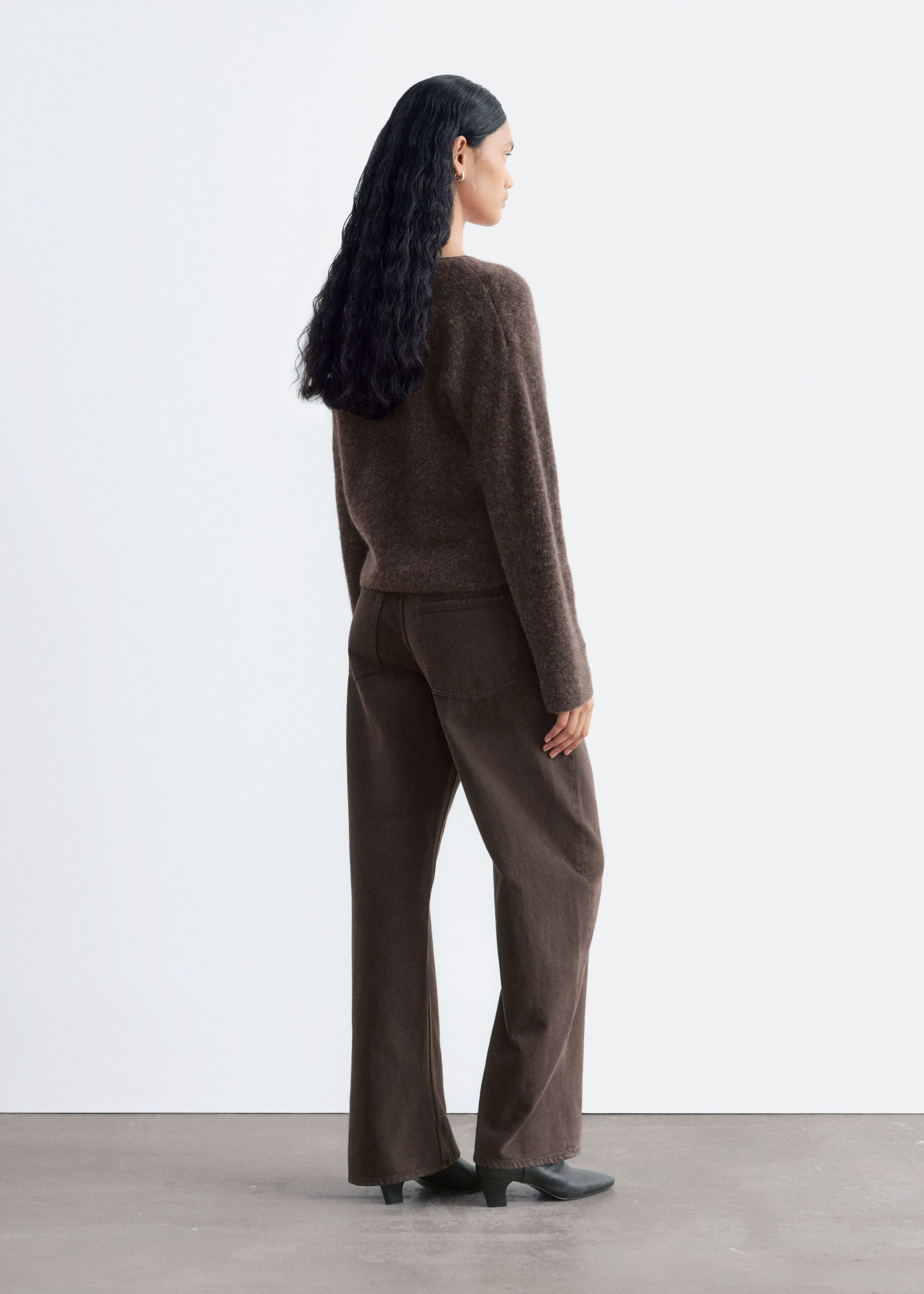 Alpaca-Blend Cardigan - Dark Brown - Lookbook