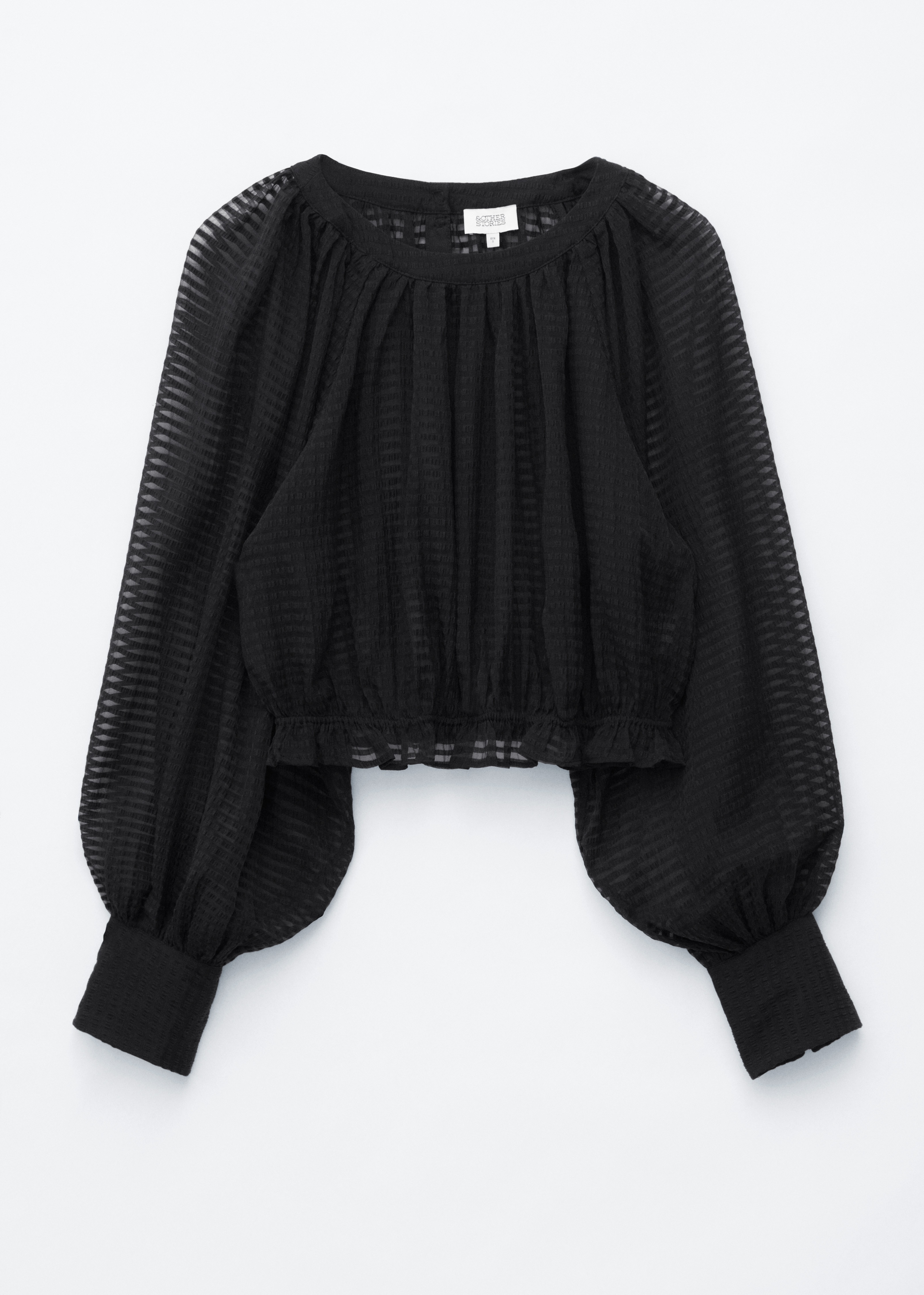 Gathered Crepe Blouse - Black