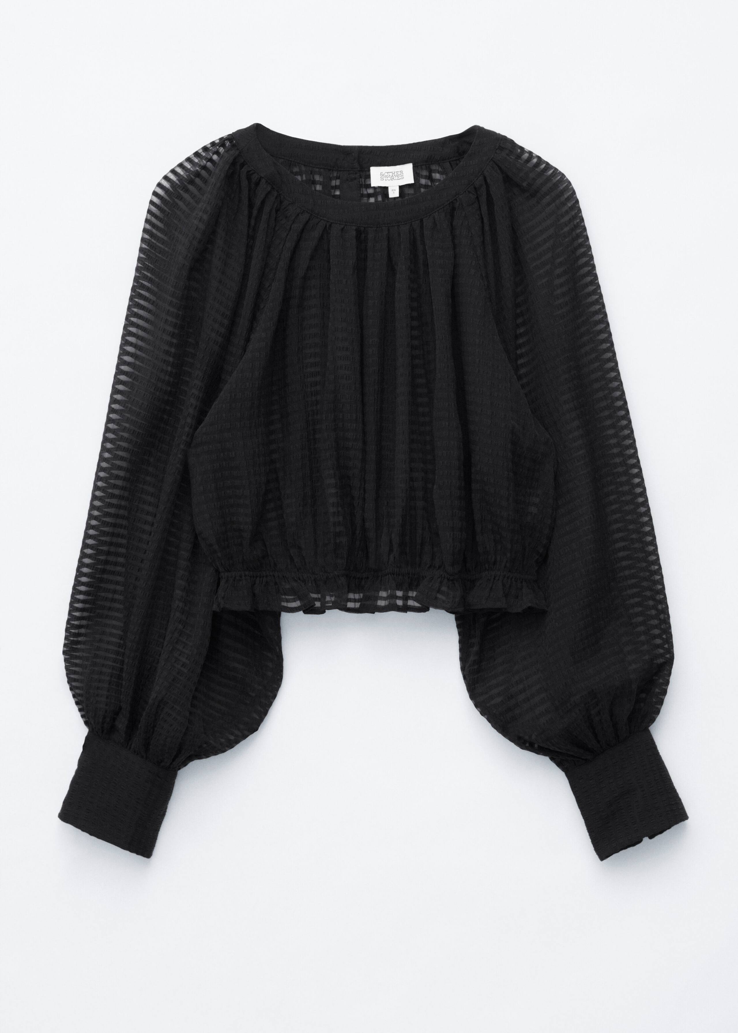 Gathered Crepe Blouse - Black - Still Life