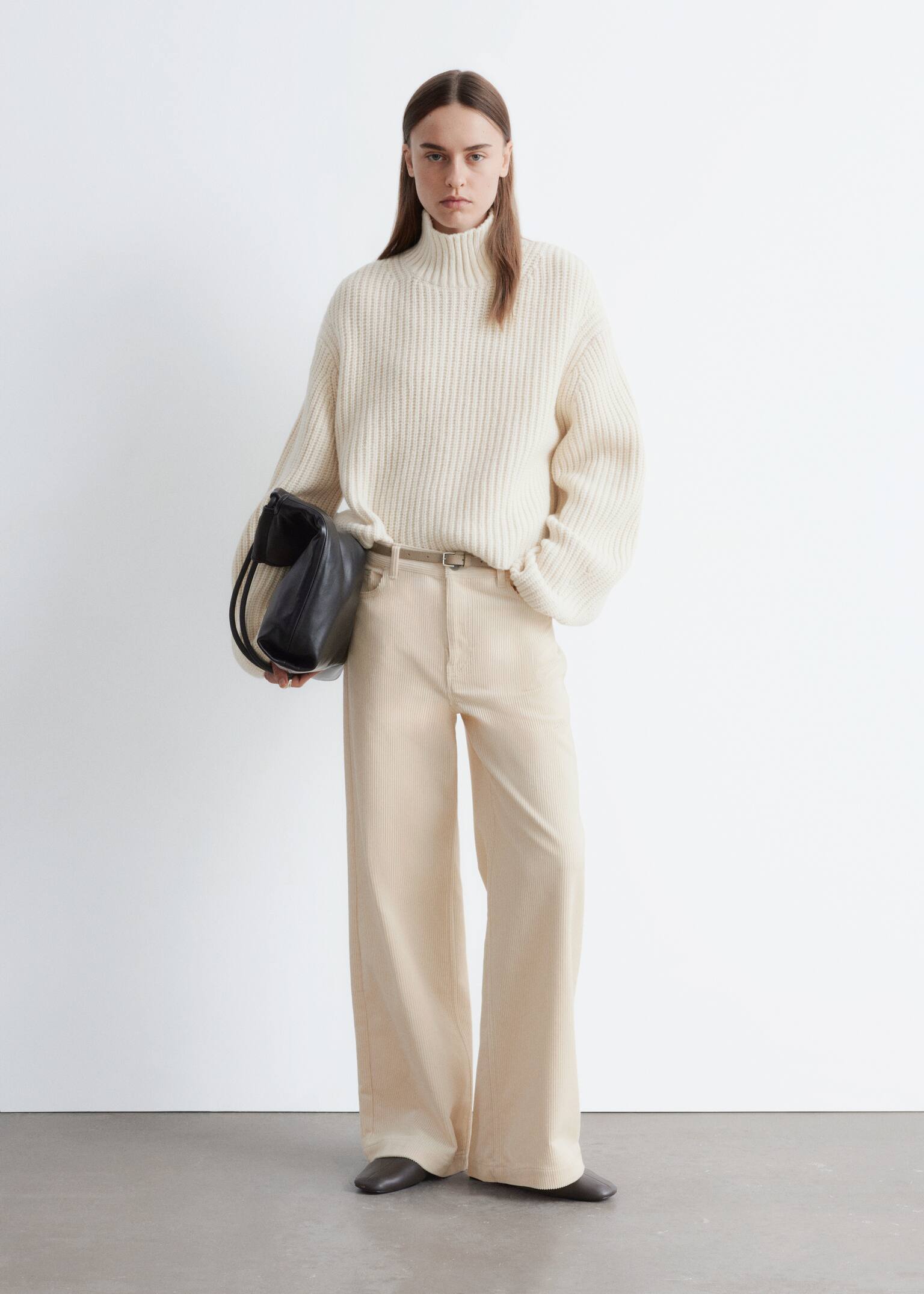 Široké manšestrové nohavice - Krémová/Tmavohnedá/Tmavočervená/Stredne hnedý/Krtko - 2