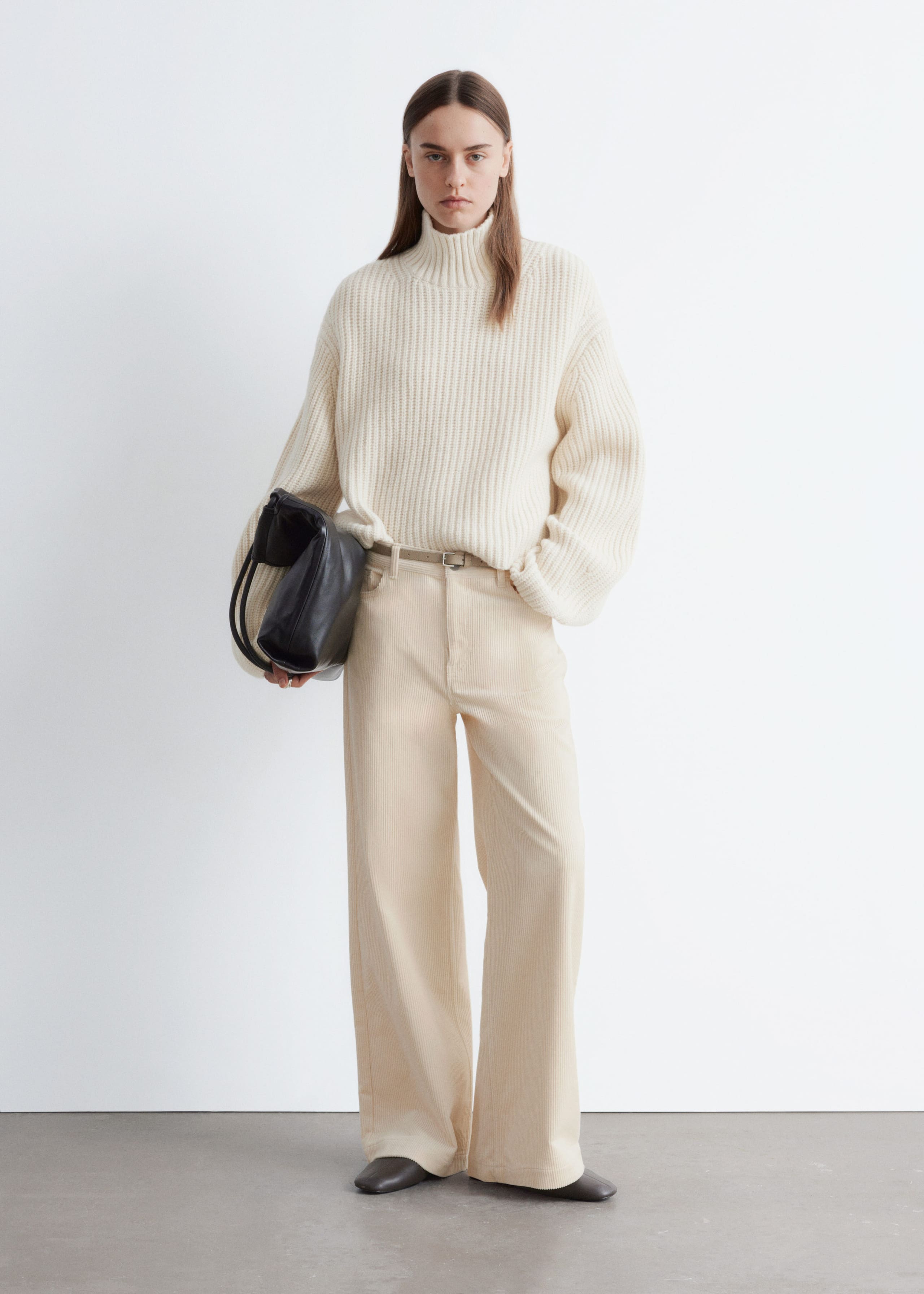 Image of Wide-Leg Corduroy Trousers
