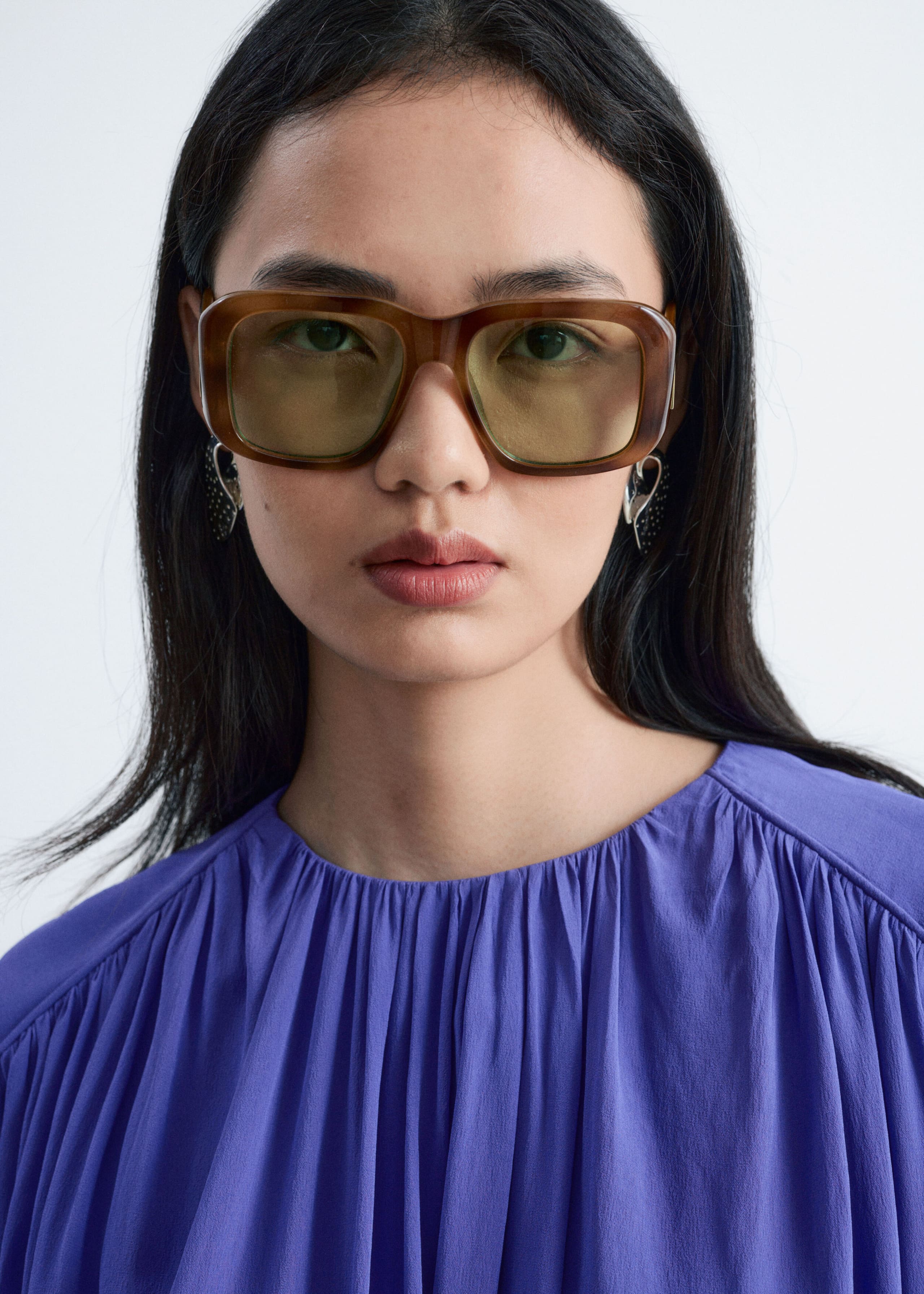 Blusa fruncida - Morado - Lookbook