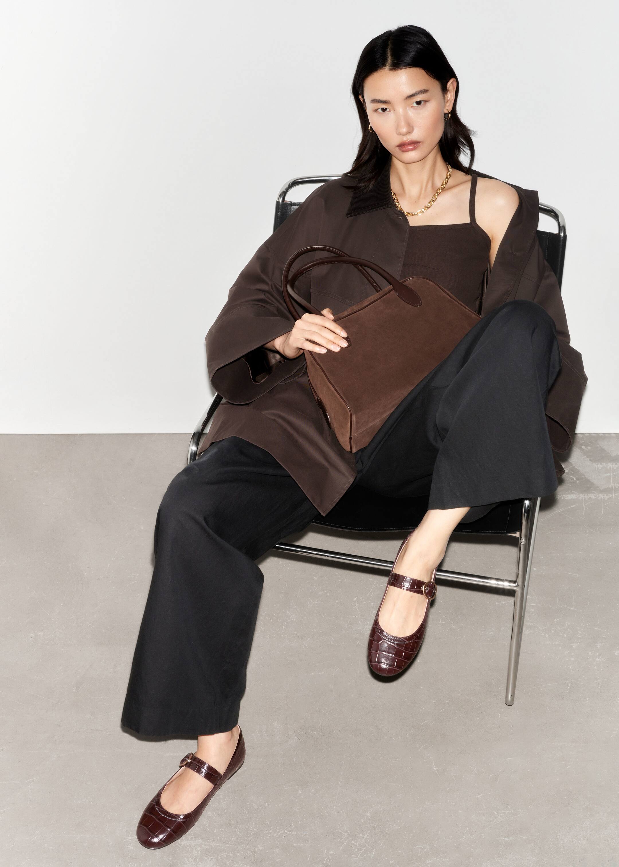 Agrandir l'image: Ballerines babies - Effet croco brun foncé - FEMME | H&M CH 1