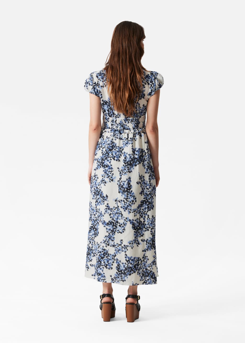 Robe midi à manches ballon - Noir - Lookbook
