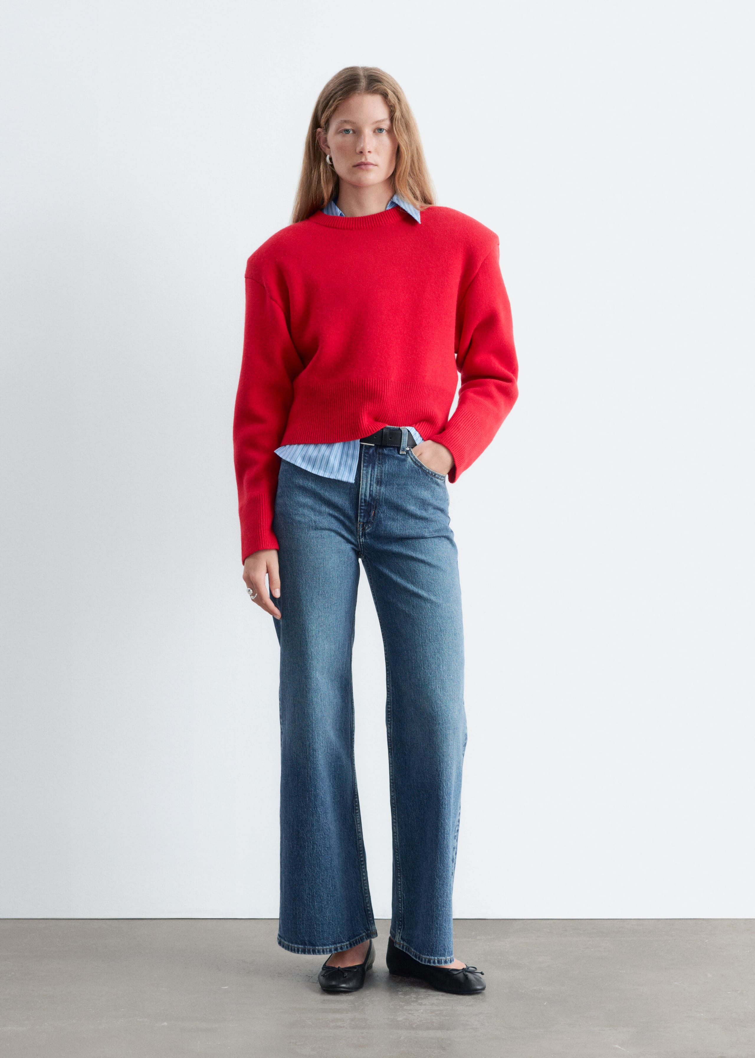 Wide-Leg Jeans - Mid Blue - Lookbook