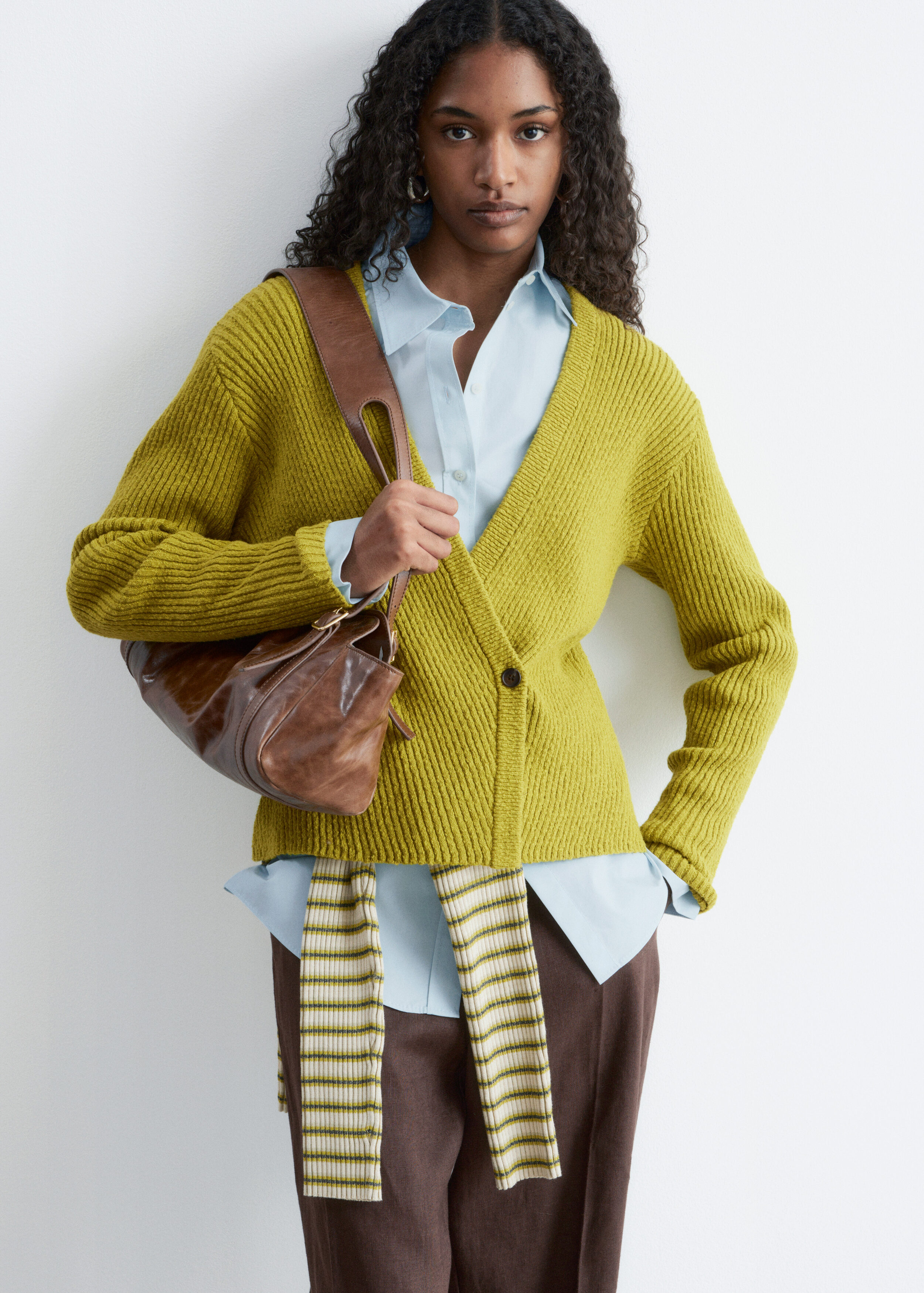 Ribbed Cardigan - Chartreuse - Cardigans - & Other Stories US