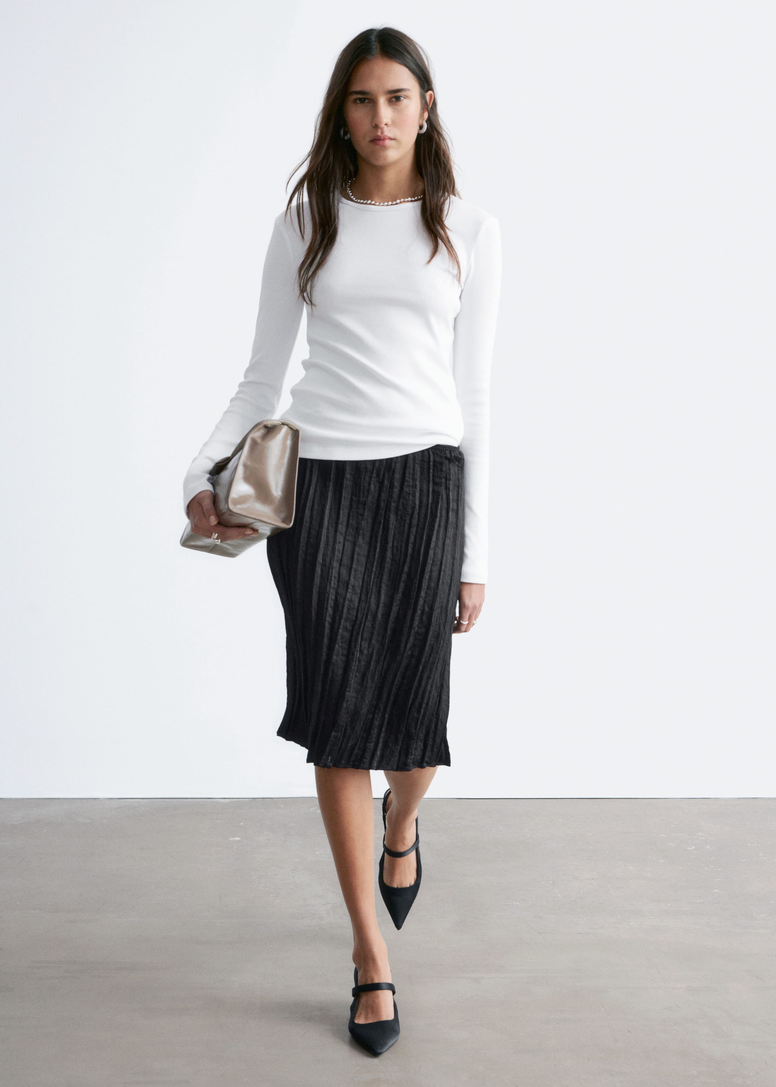 Image of Ribbed Long-Sleeve Top