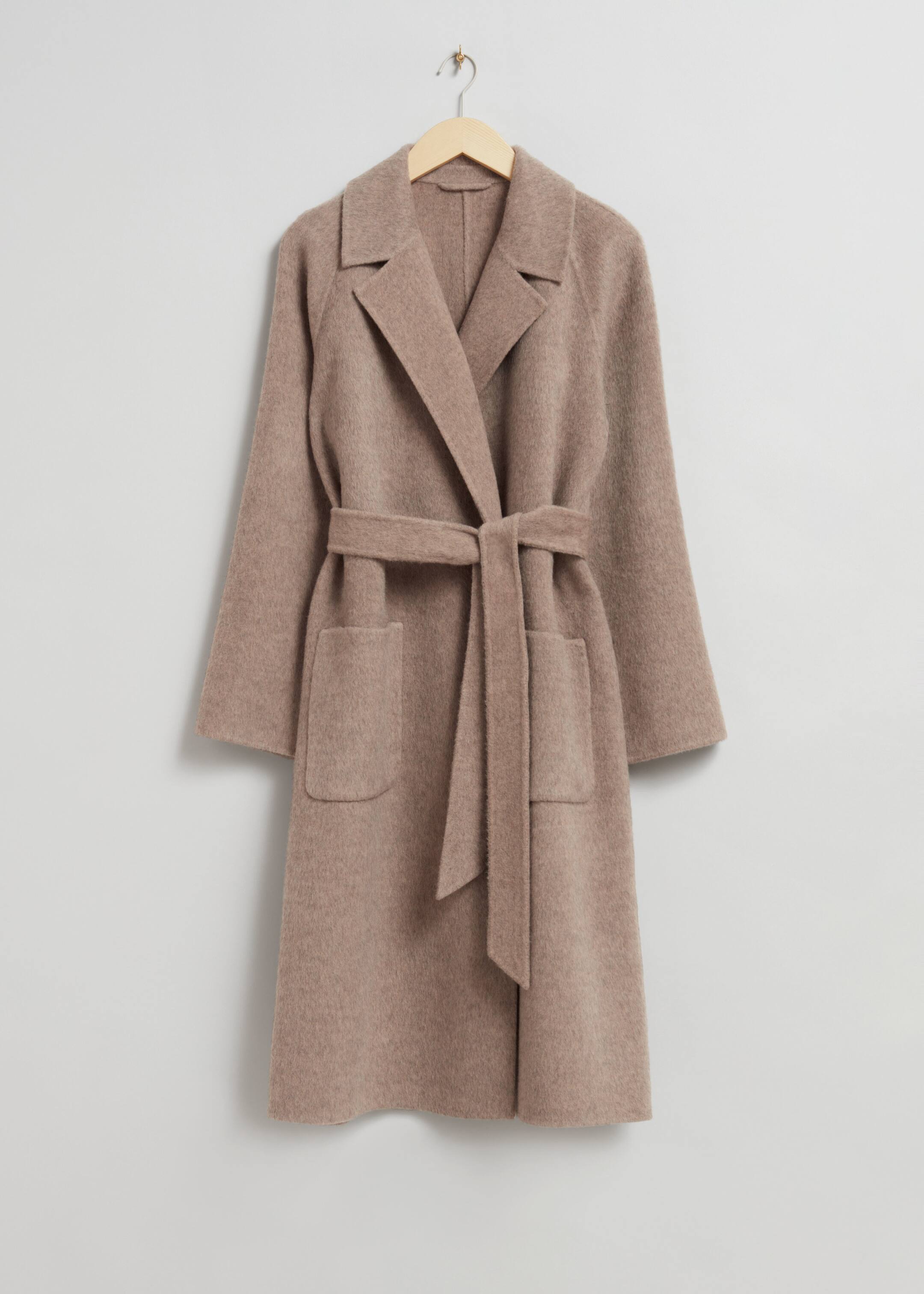 View larger image: Belted Wool Coat - Beige Melange - Ladies | H&M GB 1