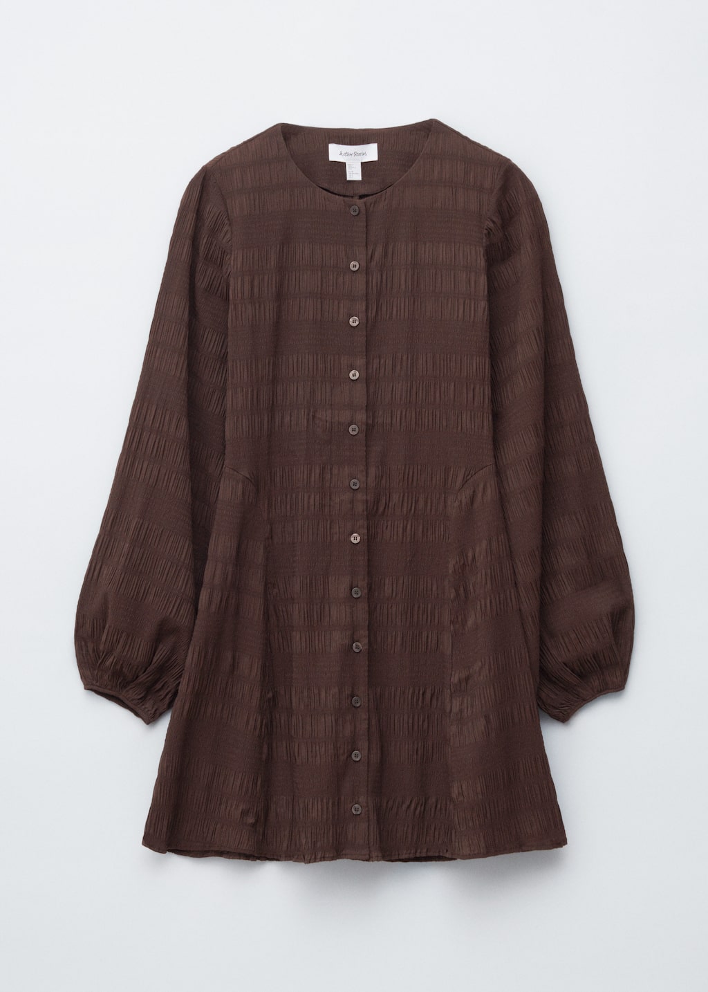 Image of Smocked Balloon-Sleeve Mini Dress
