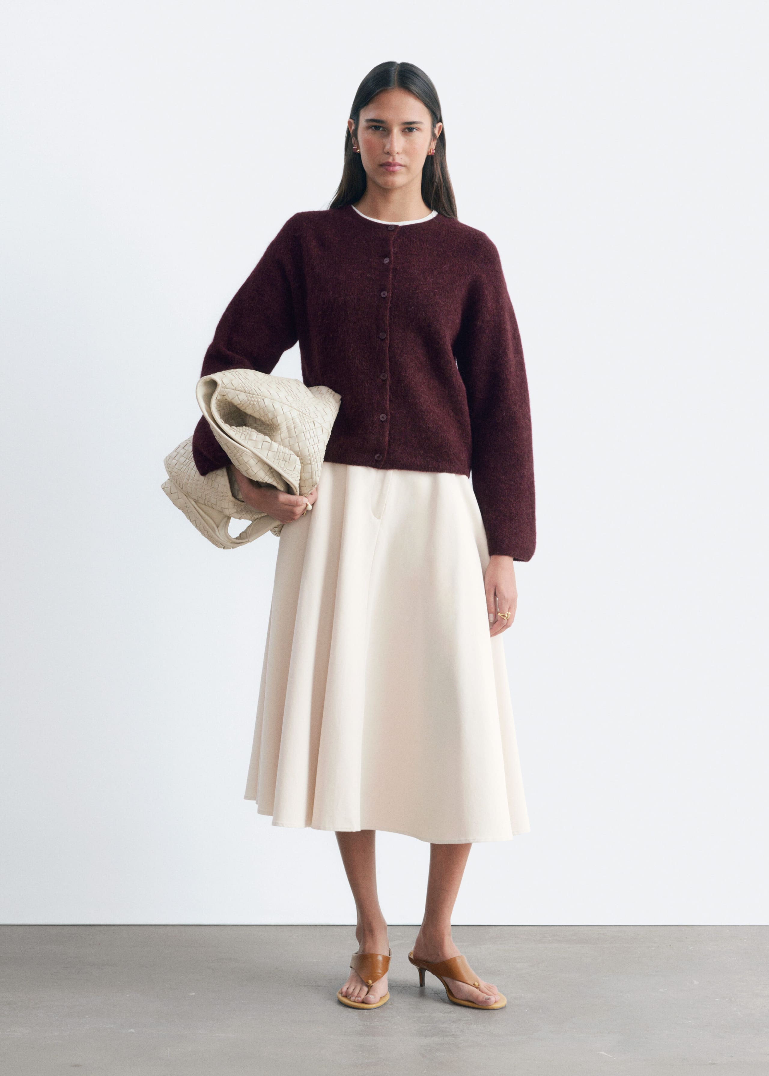 Alpaca-Blend Knitted Cardigan - Mole - Lookbook