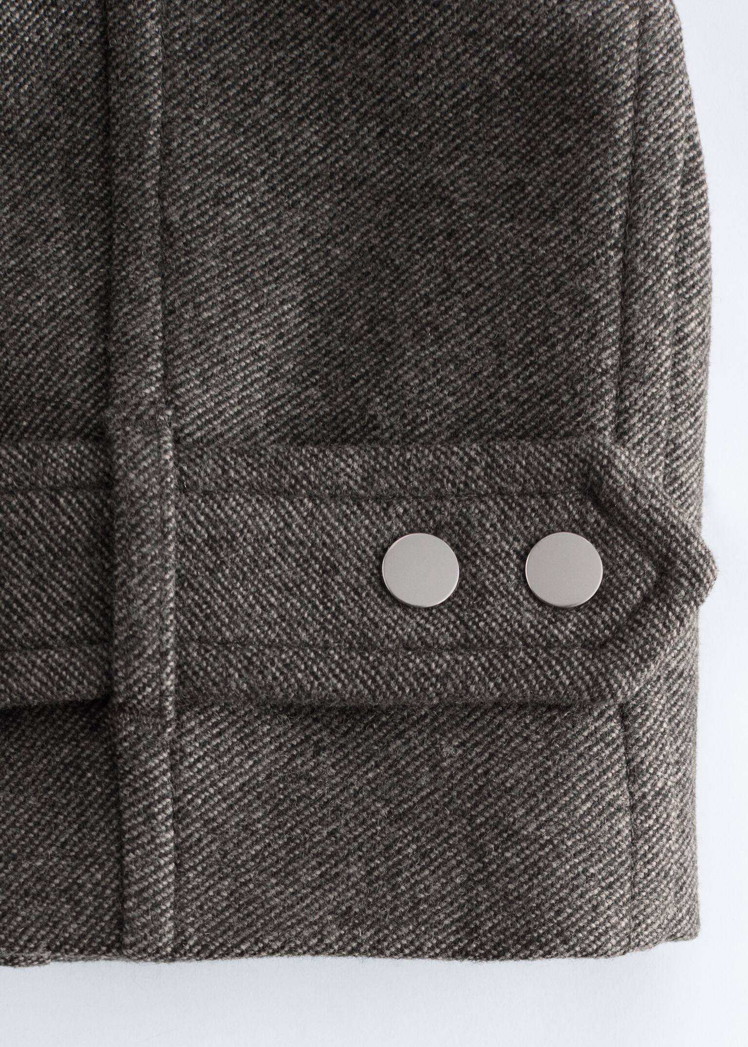 Short Wool Jacket - Dark Grey - 2