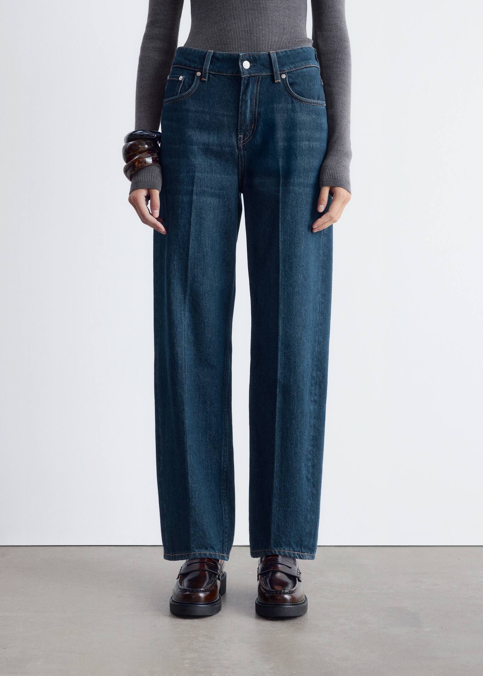 Tapered Jeans - Medium blue/Light Blue/Black/Beige/Cream White - 5