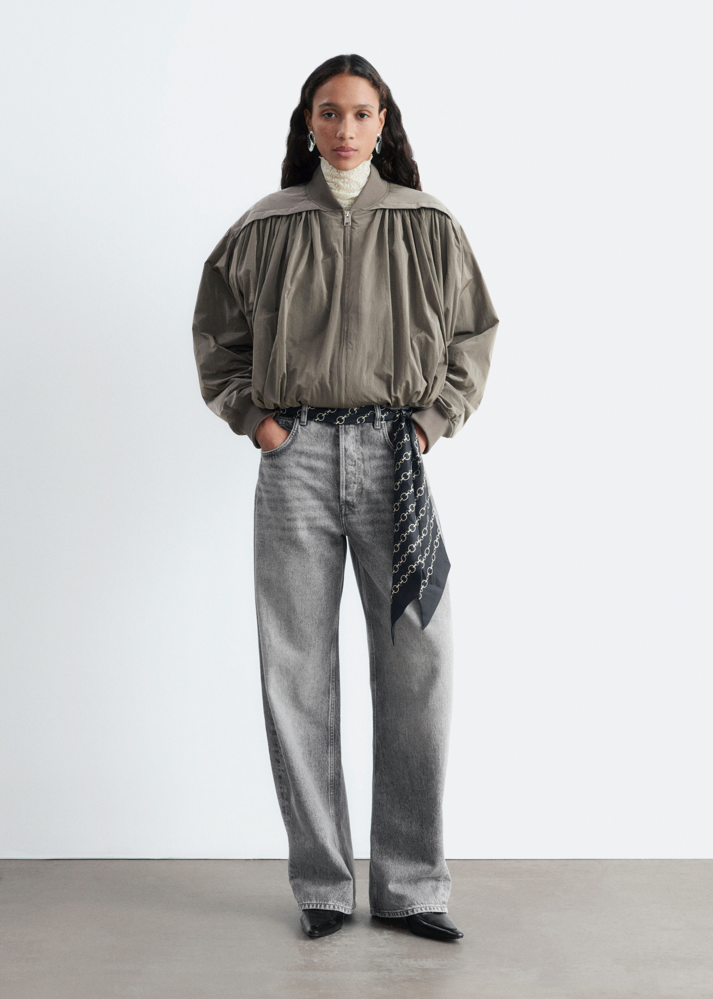 Gathered Bomber Jacket