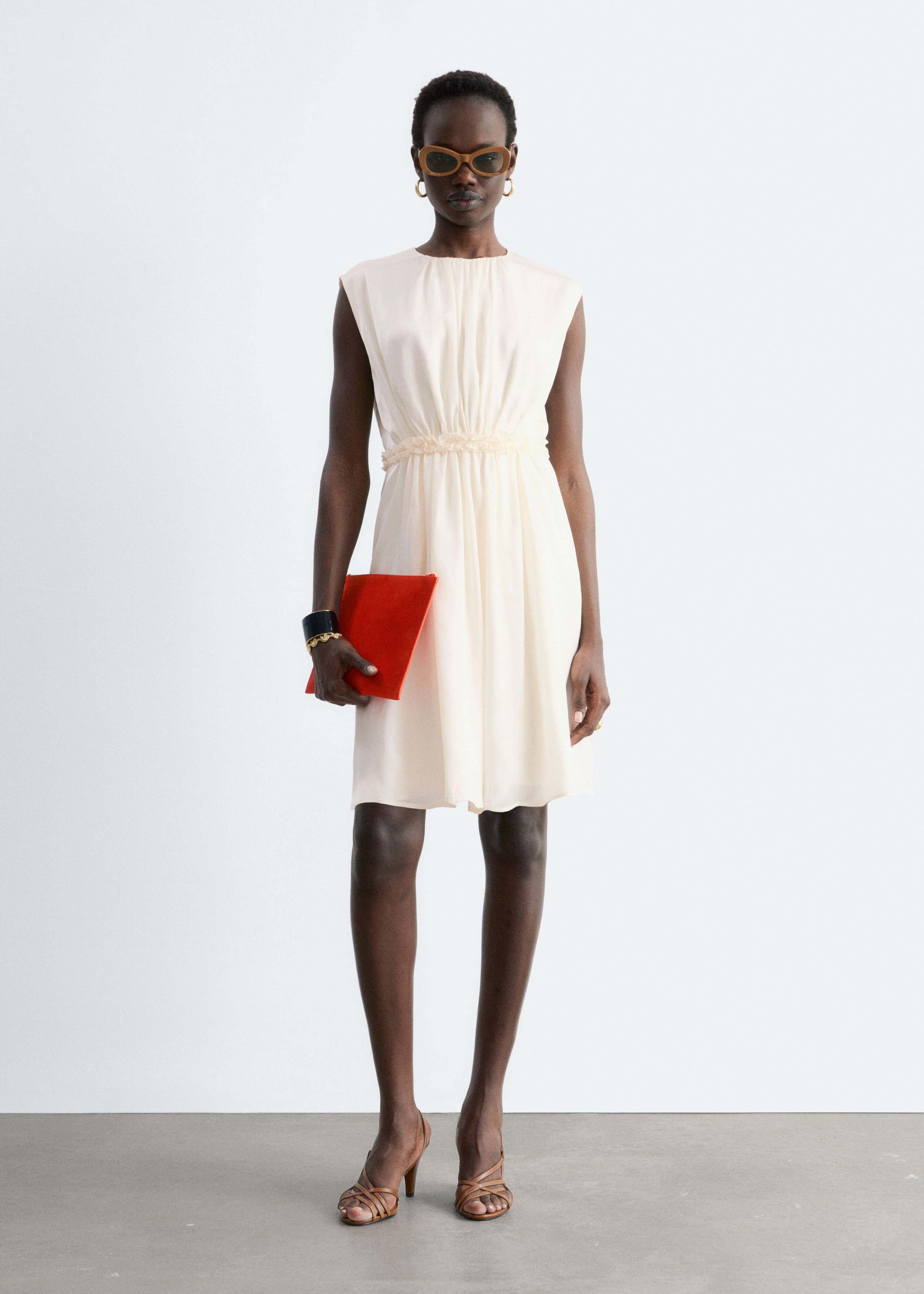 Image of Gathered Silk Mini Dress