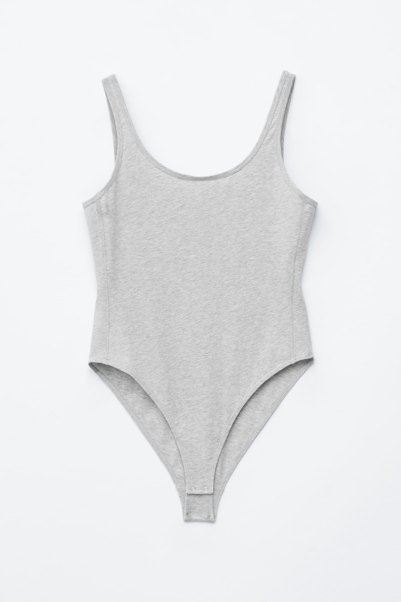 Body din jerseu cu decolteu rotund - Gri deschis