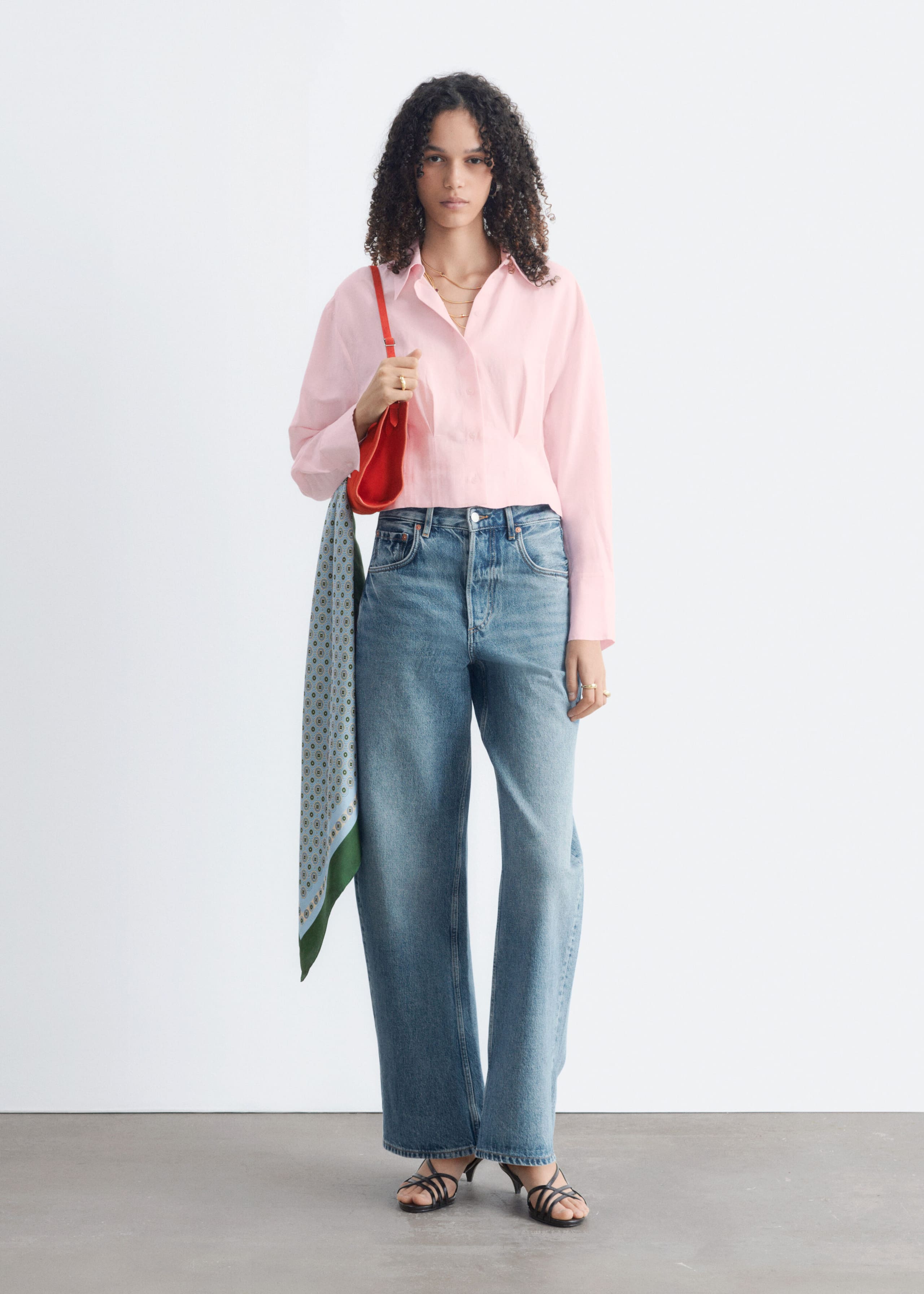 Taps toelopend overhemd - Roze - Lookbook