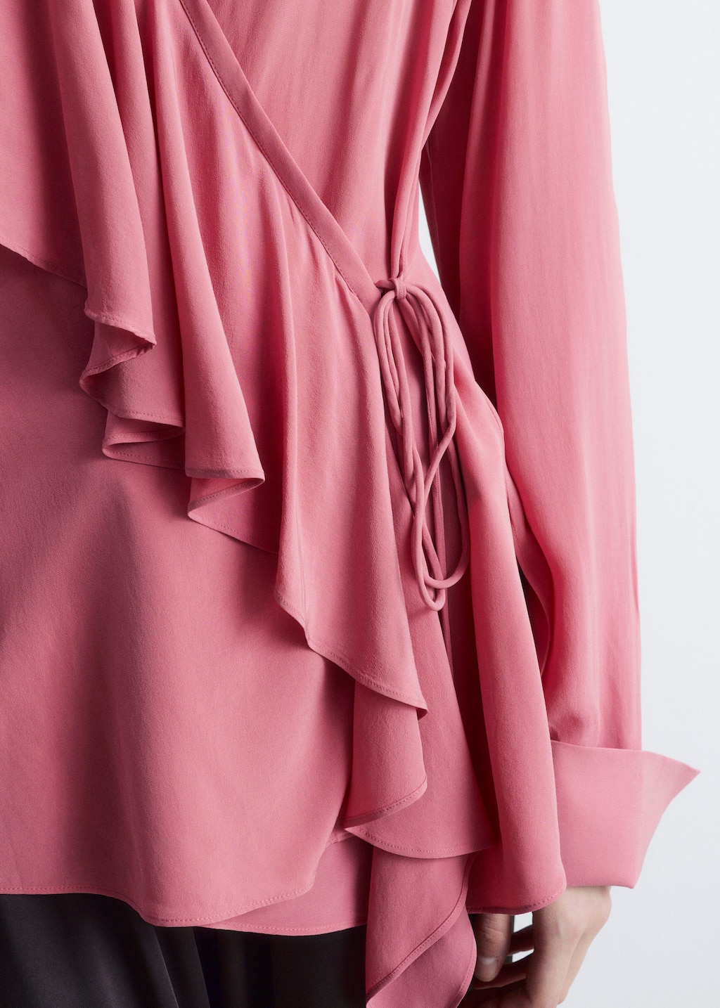 Image of Ruffle Wrap Blouse