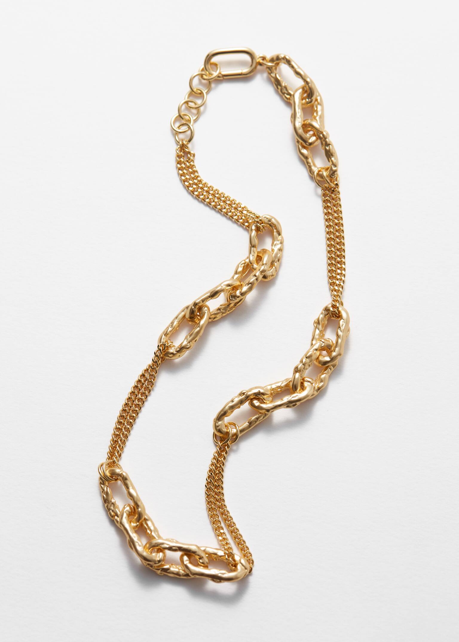 Colier cu Verigi Sculptate și Groase - Aur - 3