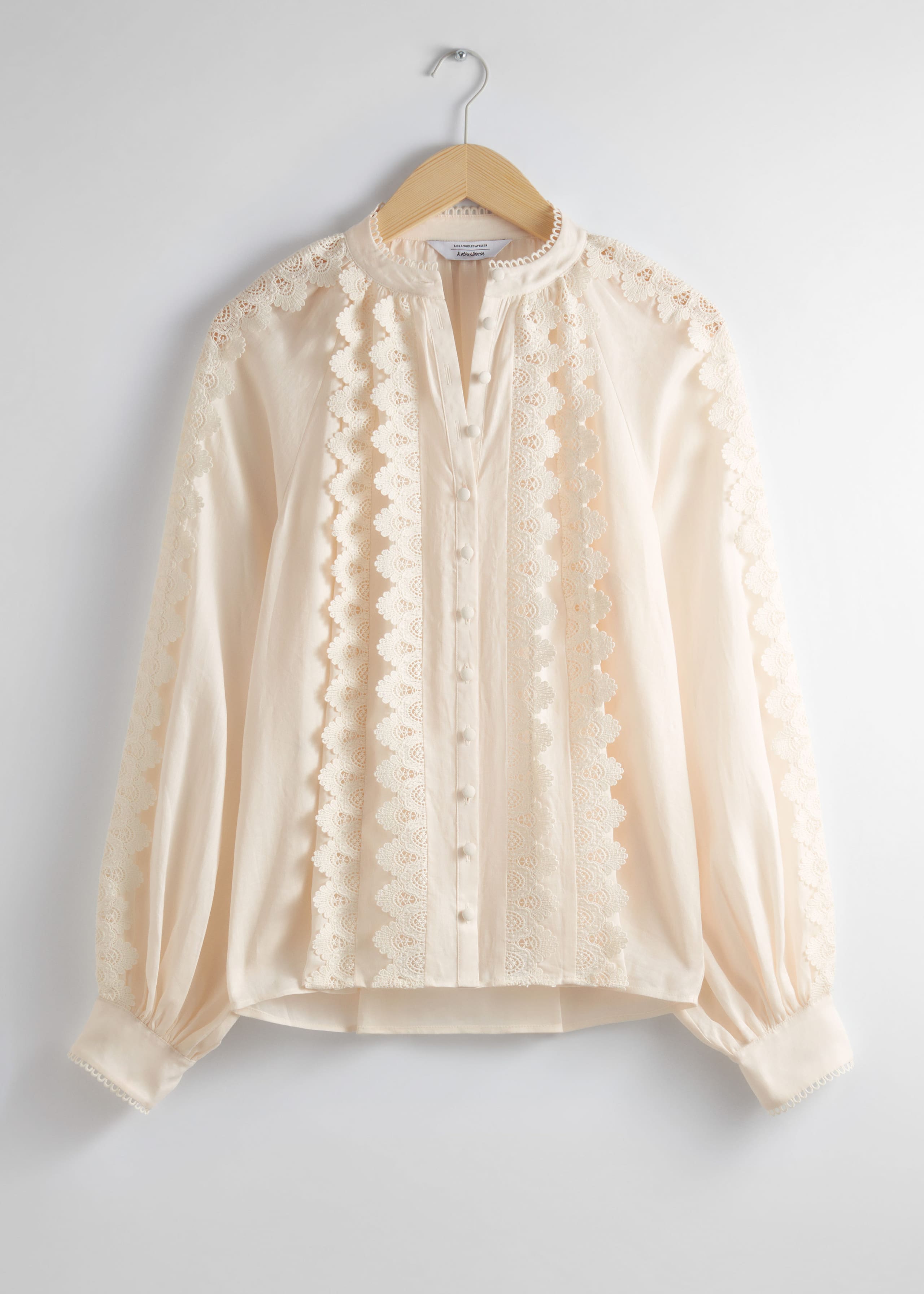 Blouse en dentelle festonnée - Noir - Still Life
