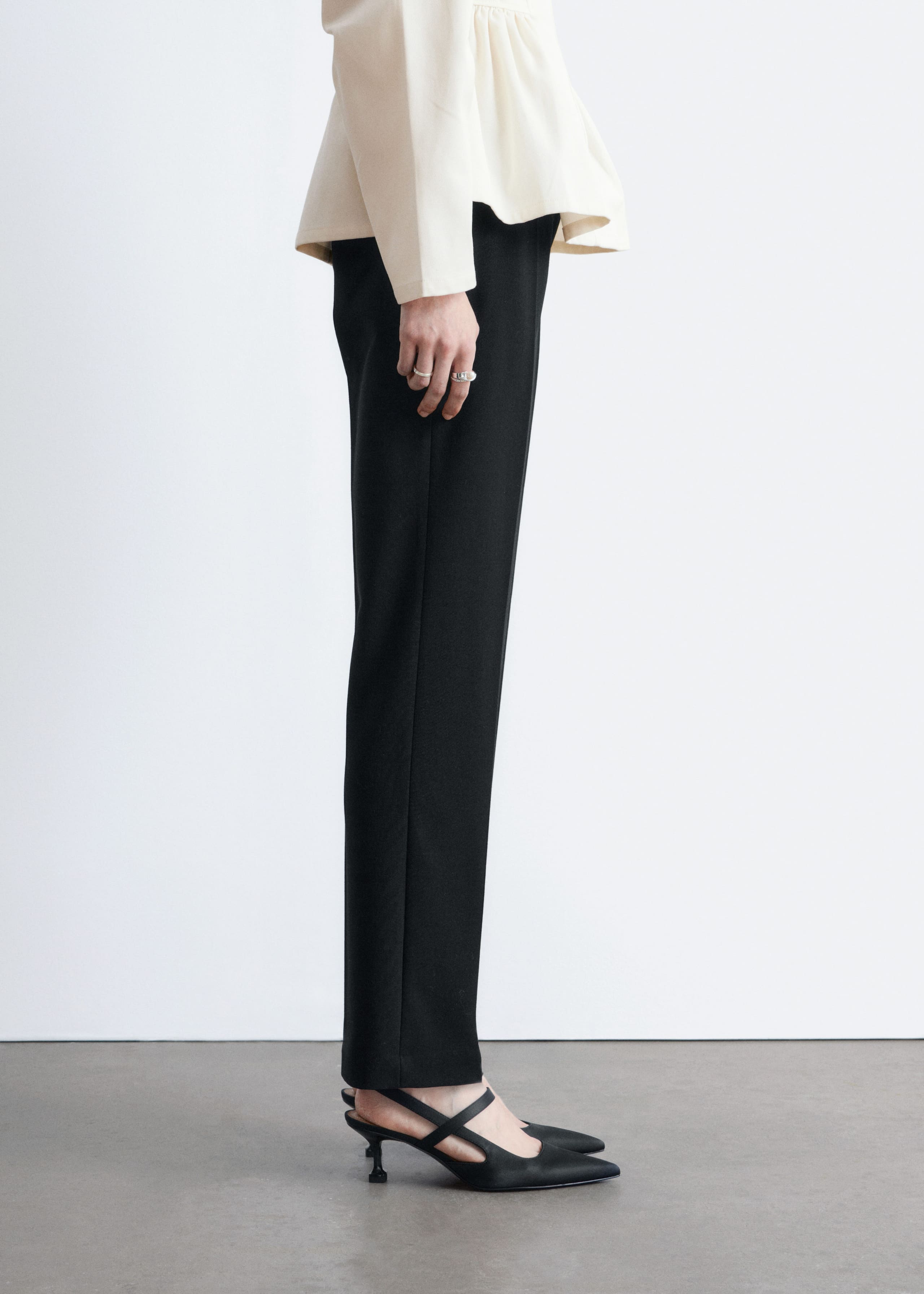 Image of Wool-Blend Tailored Trousers