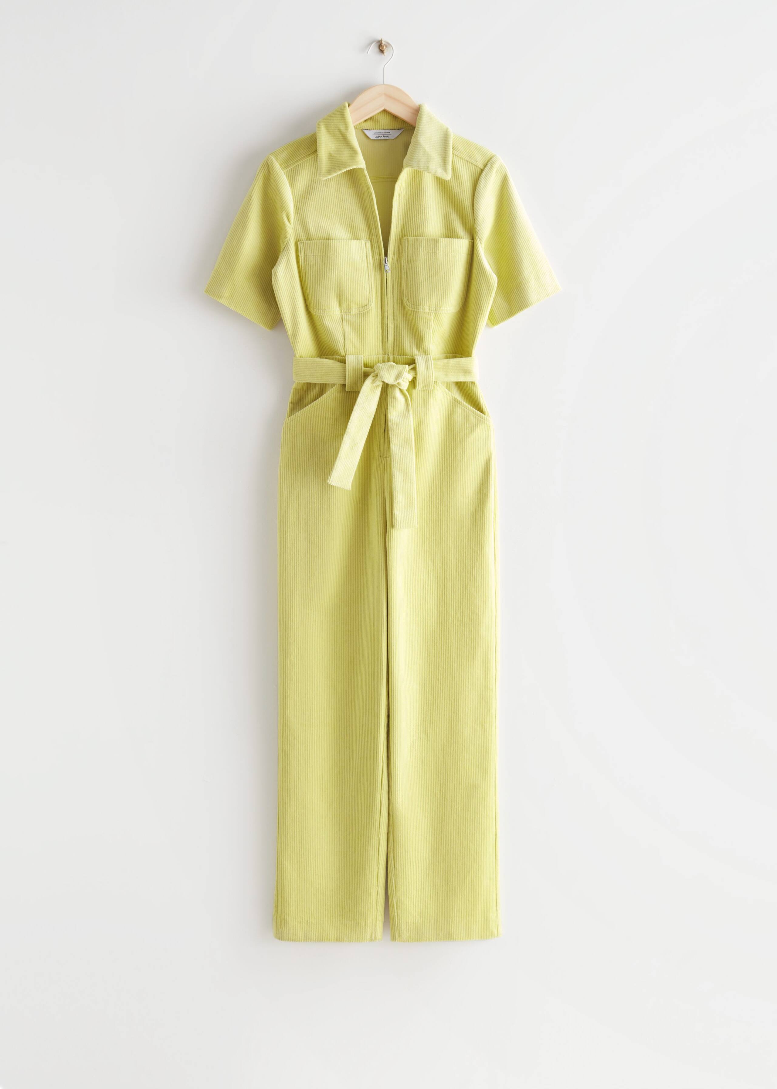 Image of Belted Short Sleeve Jumpsuit