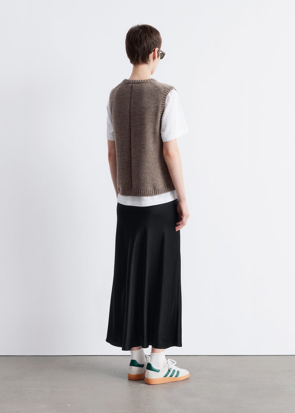 Image of Satin Midi Skirt